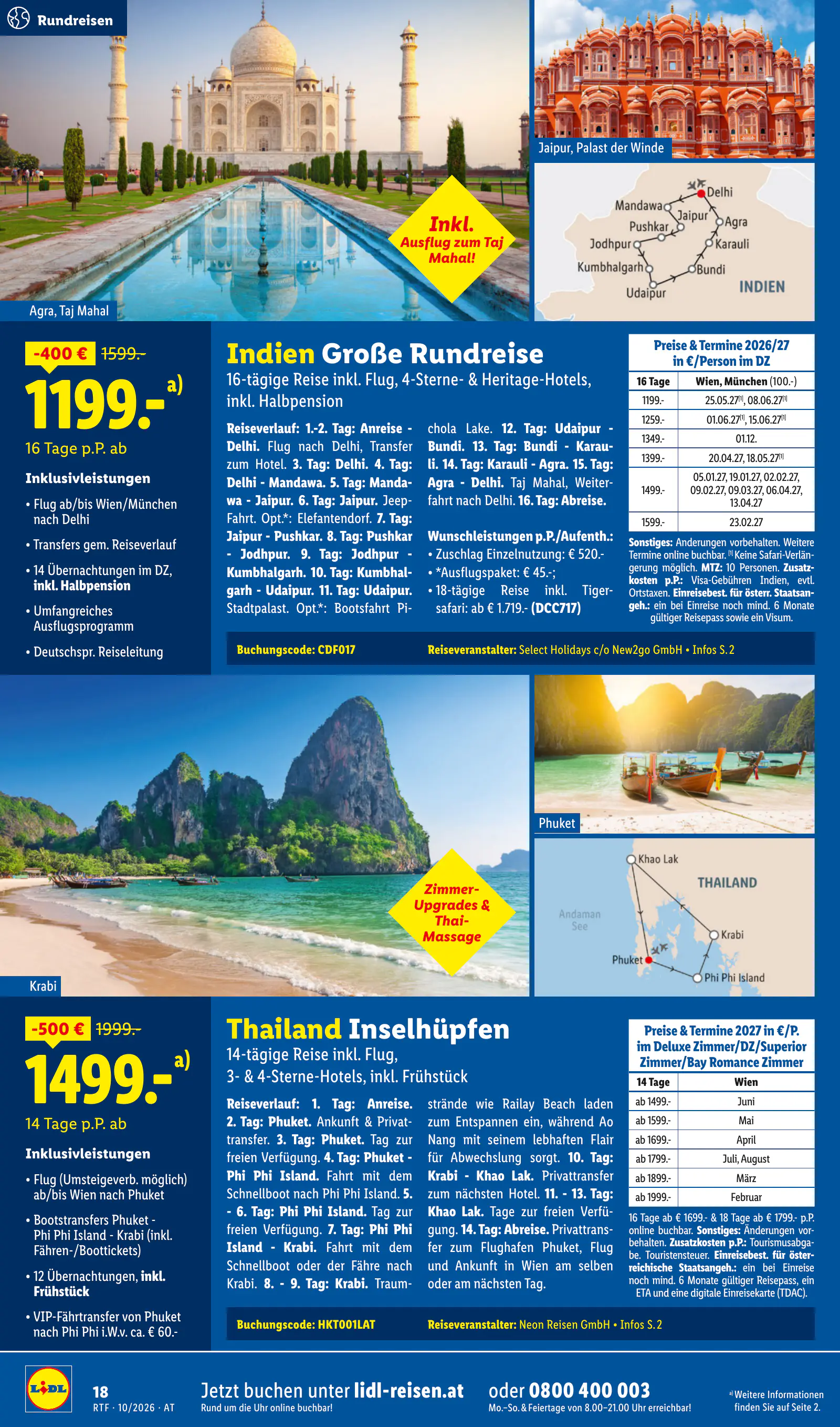 Lidl Ausztria Oktober/November Reise-Highlights, Buchbar ab 14.10., 18. oldal (okt. 14. – nov. 15.)
