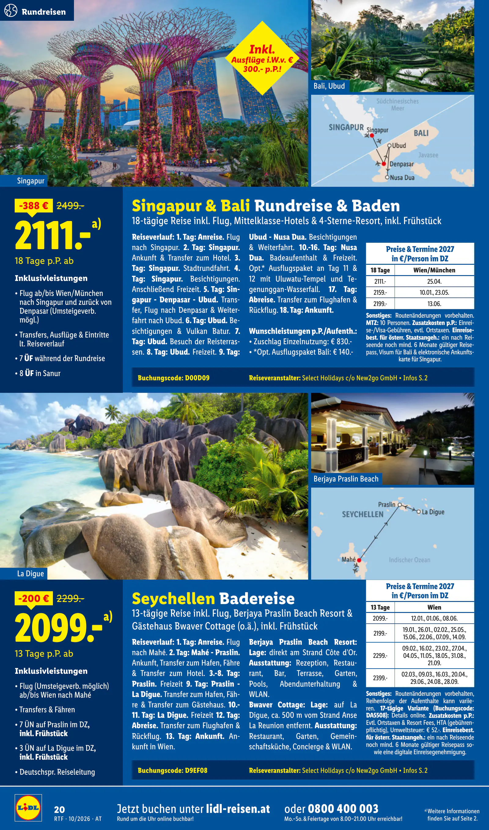 Lidl Ausztria Oktober/November Reise-Highlights, Buchbar ab 14.10., 20. oldal (okt. 14. – nov. 15.)