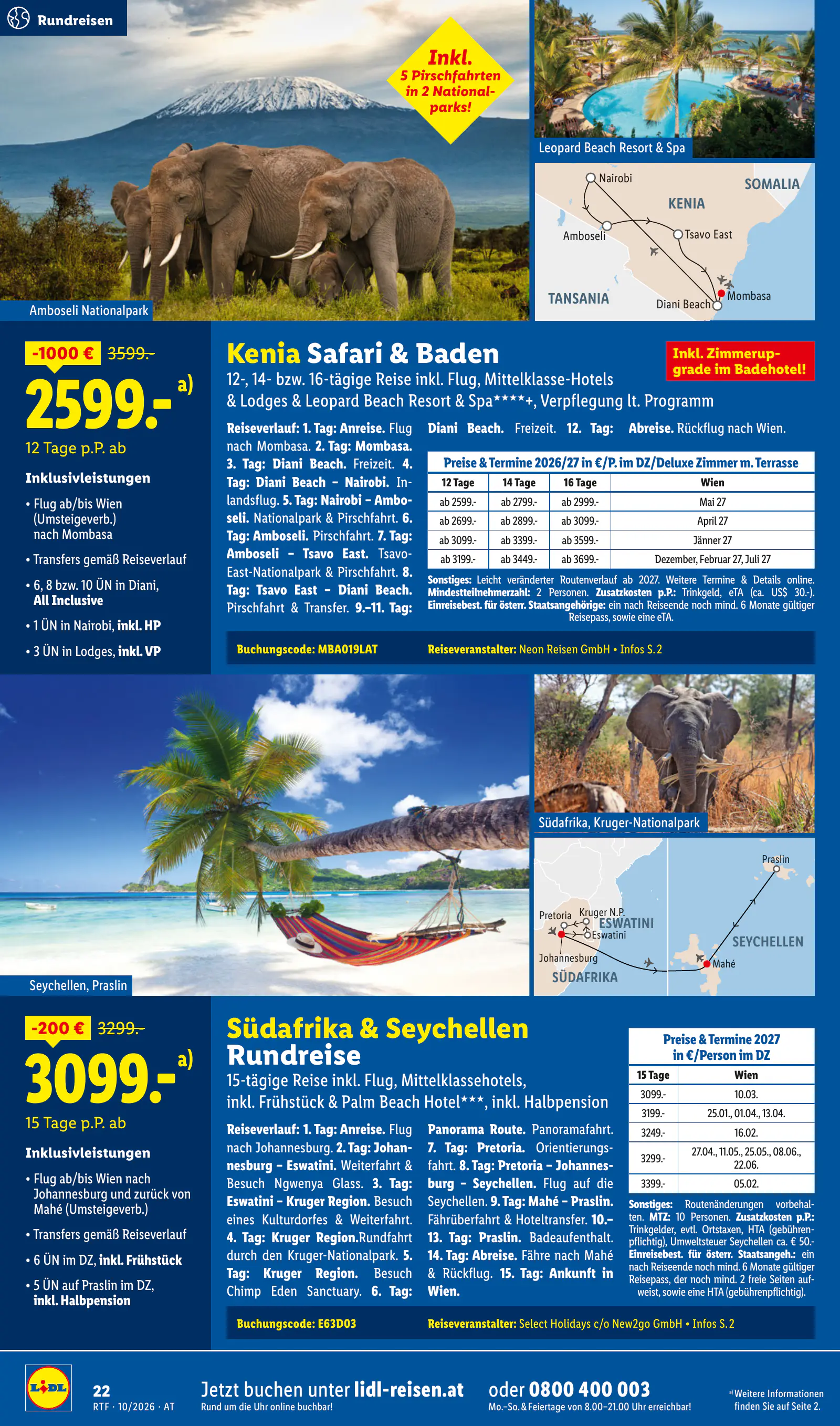 Lidl Ausztria Oktober/November Reise-Highlights, Buchbar ab 14.10., 22. oldal (okt. 14. – nov. 15.)
