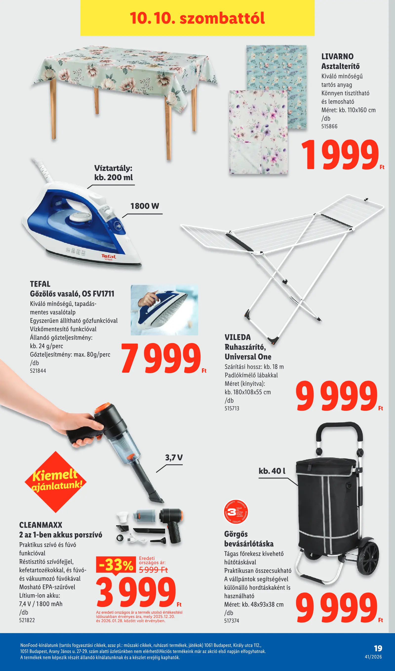 Lidl nonfood kínálatunk, 41. hét, 19. oldal (okt. 8–14.)
