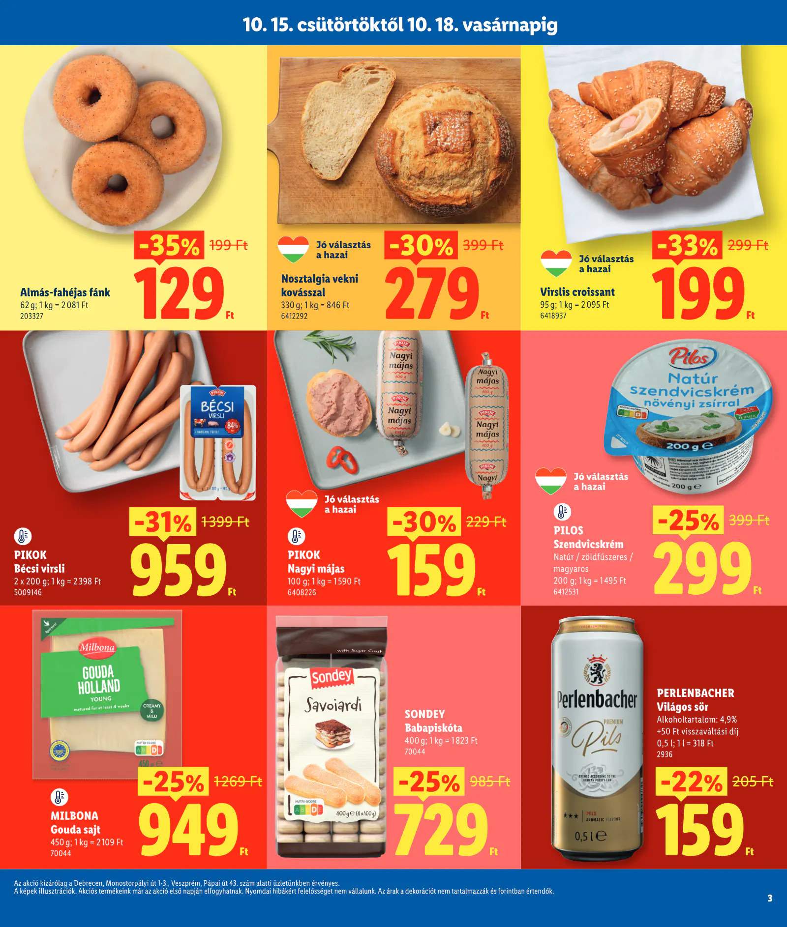 Lidl regionális akciók, Veszprém, 3. oldal (okt. 15–18.)