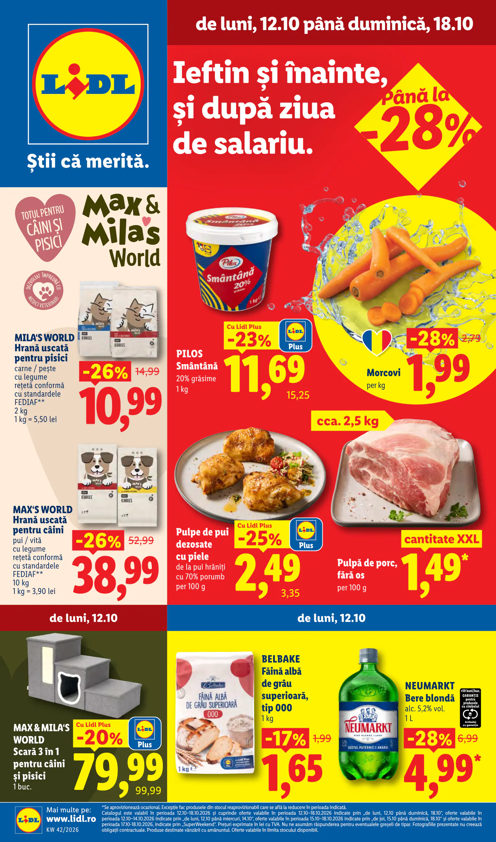 Lidl Románia Catalogul săptămânal, 1. oldal (okt. 12–18.)