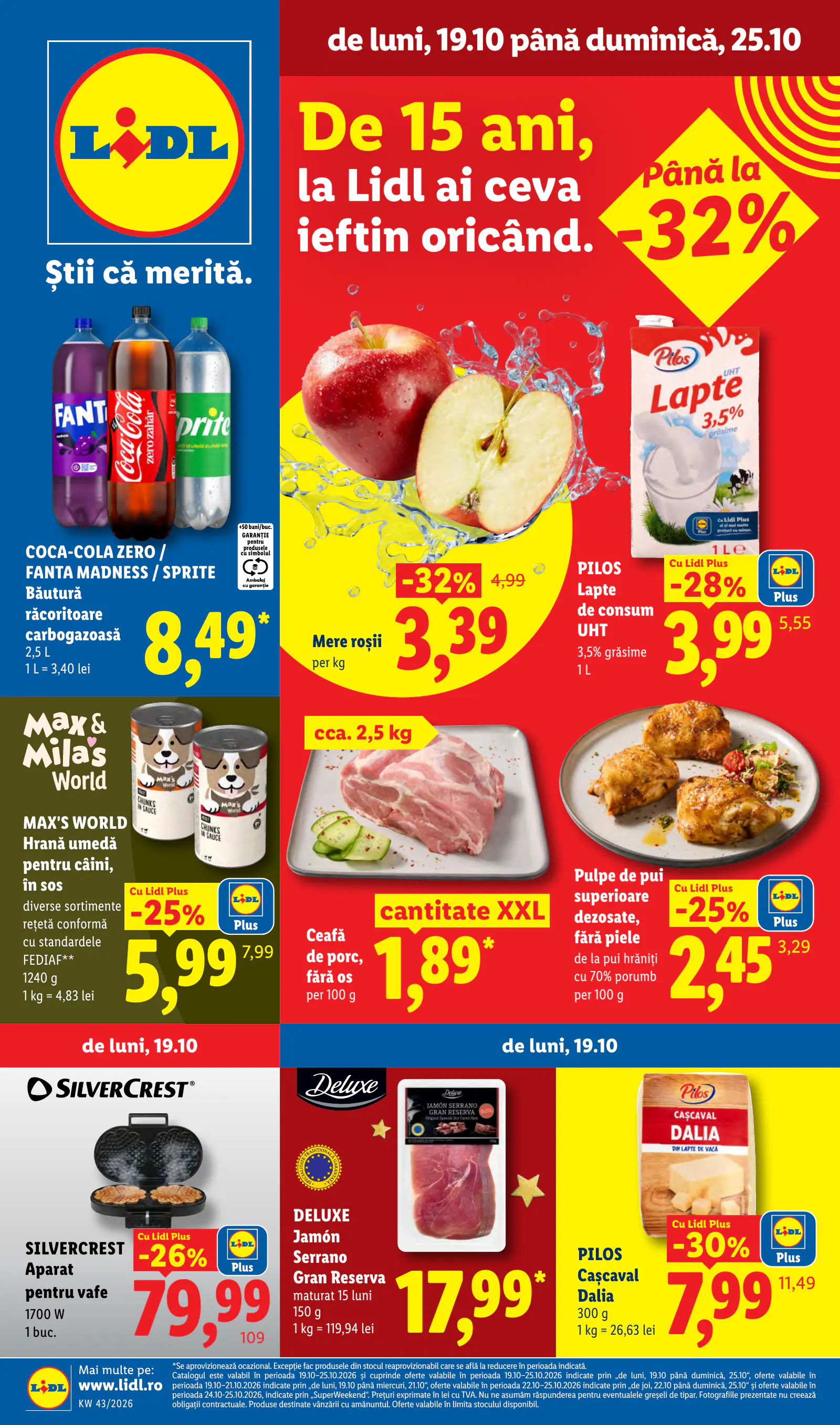 Lidl Románia Catalogul săptămânal, 1. oldal (okt. 19–25.)
