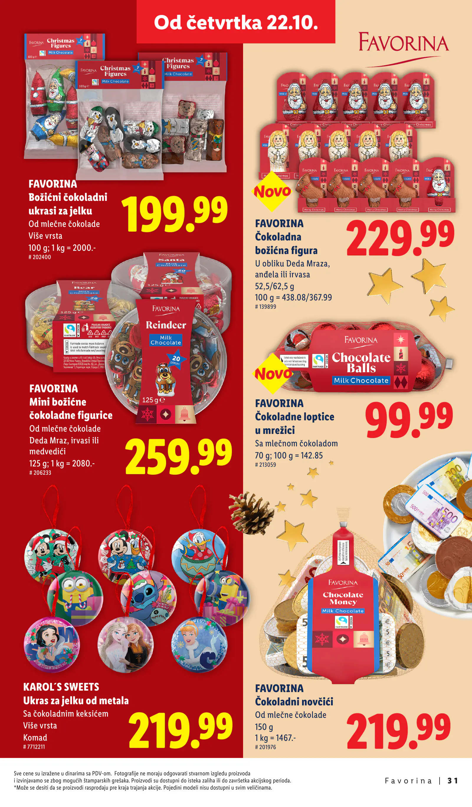 Lidl Szerbia Otkrij magiju prazničnog uživanja, Favorina, 31. oldal (okt. 22. – nov. 29.)