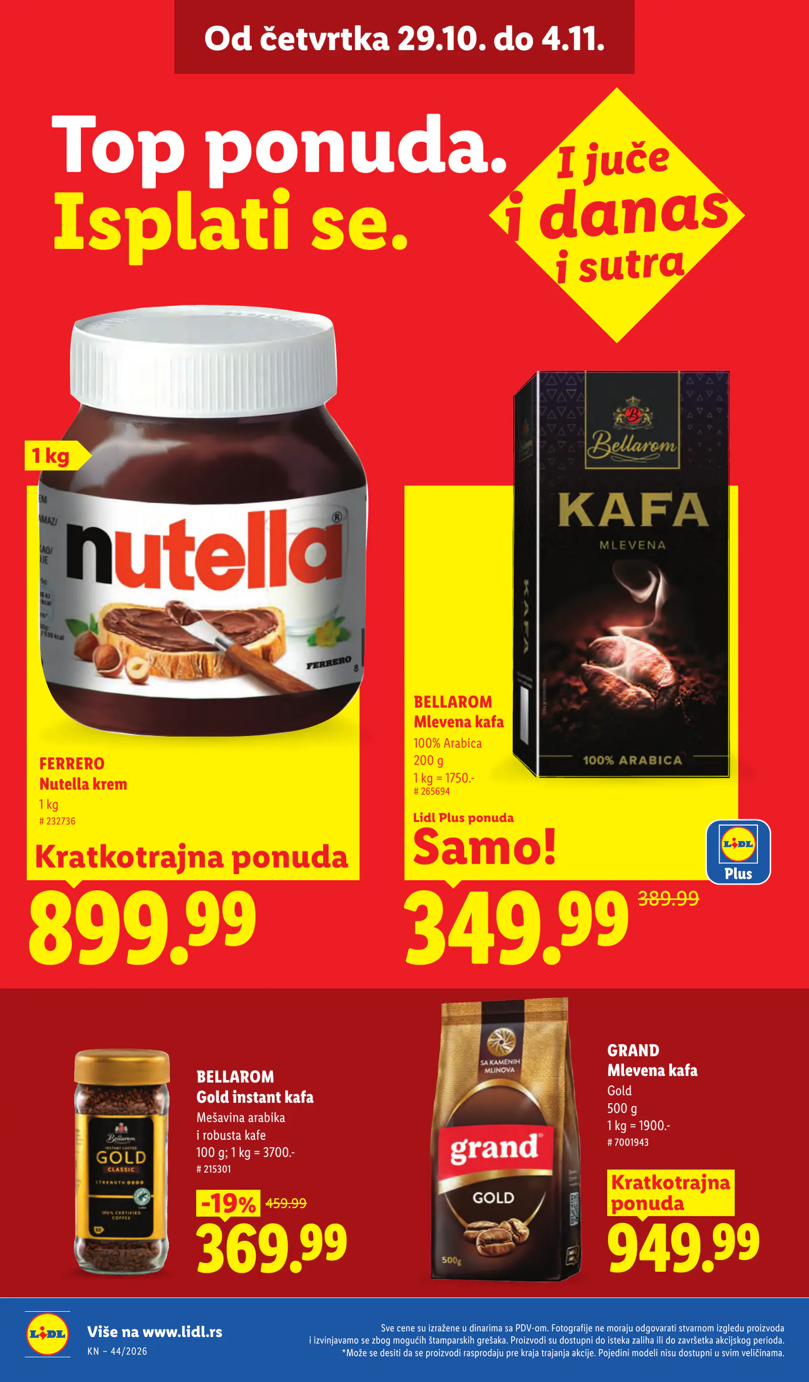Lidl Szerbia Pogledajte naše ponude, 32. oldal (okt. 29. – nov. 4.)