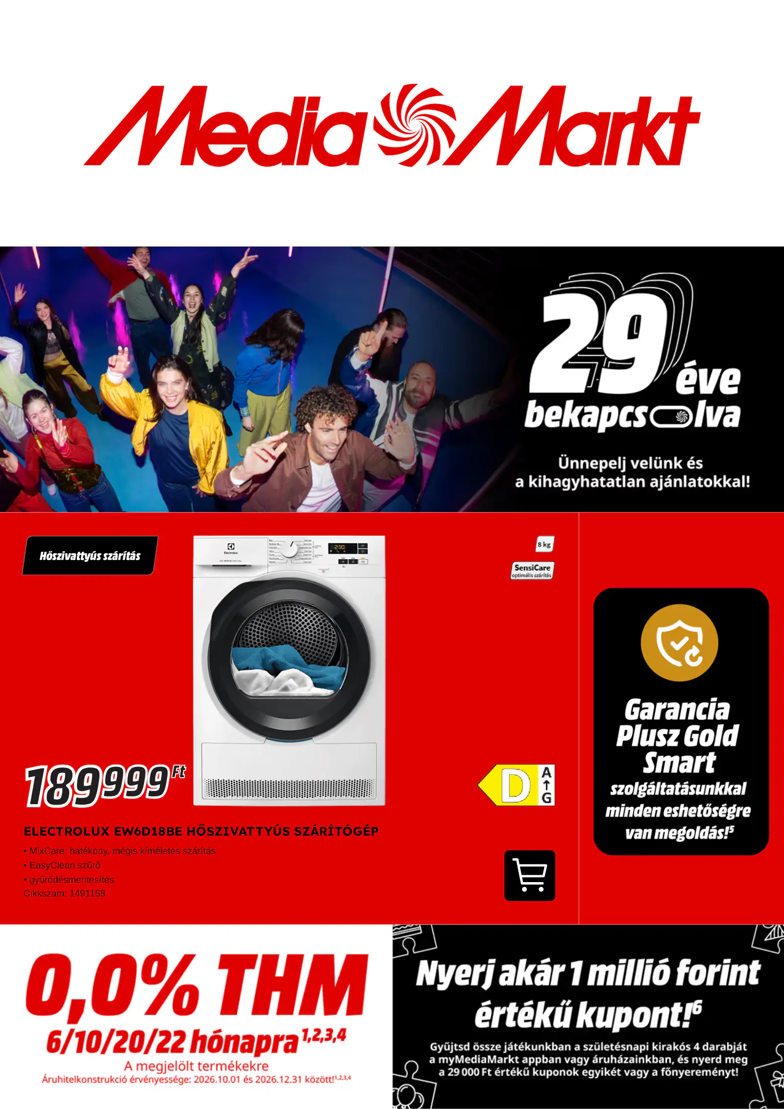 Media Markt reklámújság, 29 éve bekapcsolva, 1. oldal (okt. 7–18.)