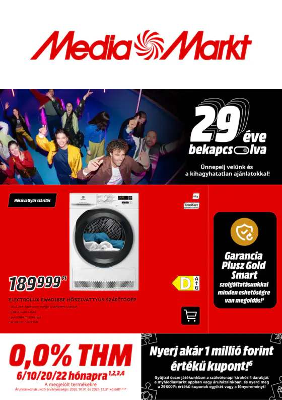 Media Markt reklámújság, 29 éve bekapcsolva – okt. 7–18.