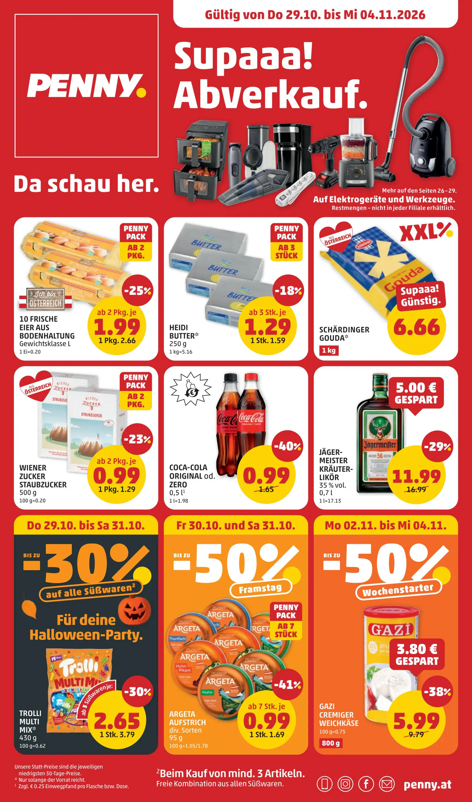Digitalen PENNY Flugblatt, 1. oldal (okt. 29. – nov. 4.)