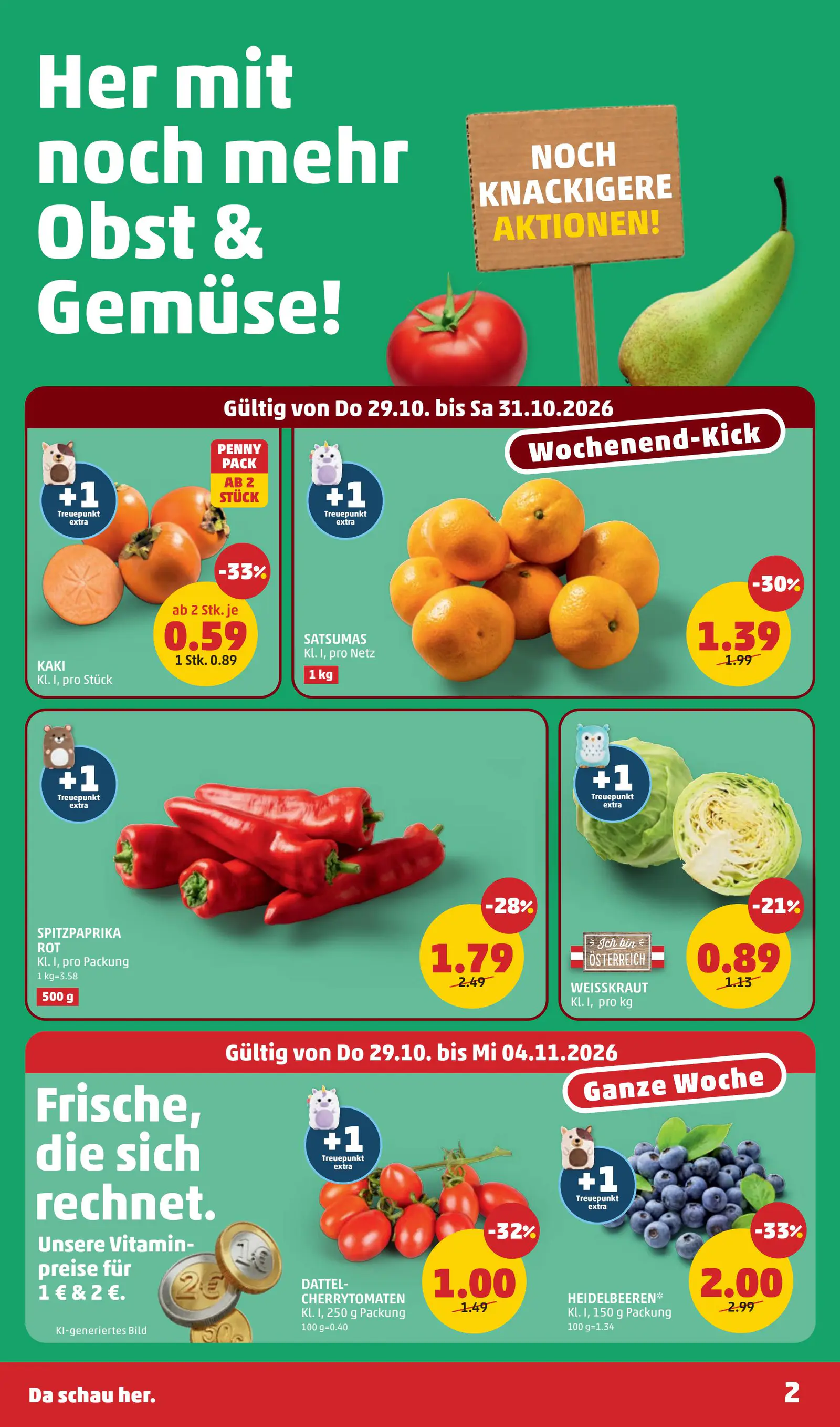 Digitalen PENNY Flugblatt, 2. oldal (okt. 29. – nov. 4.)
