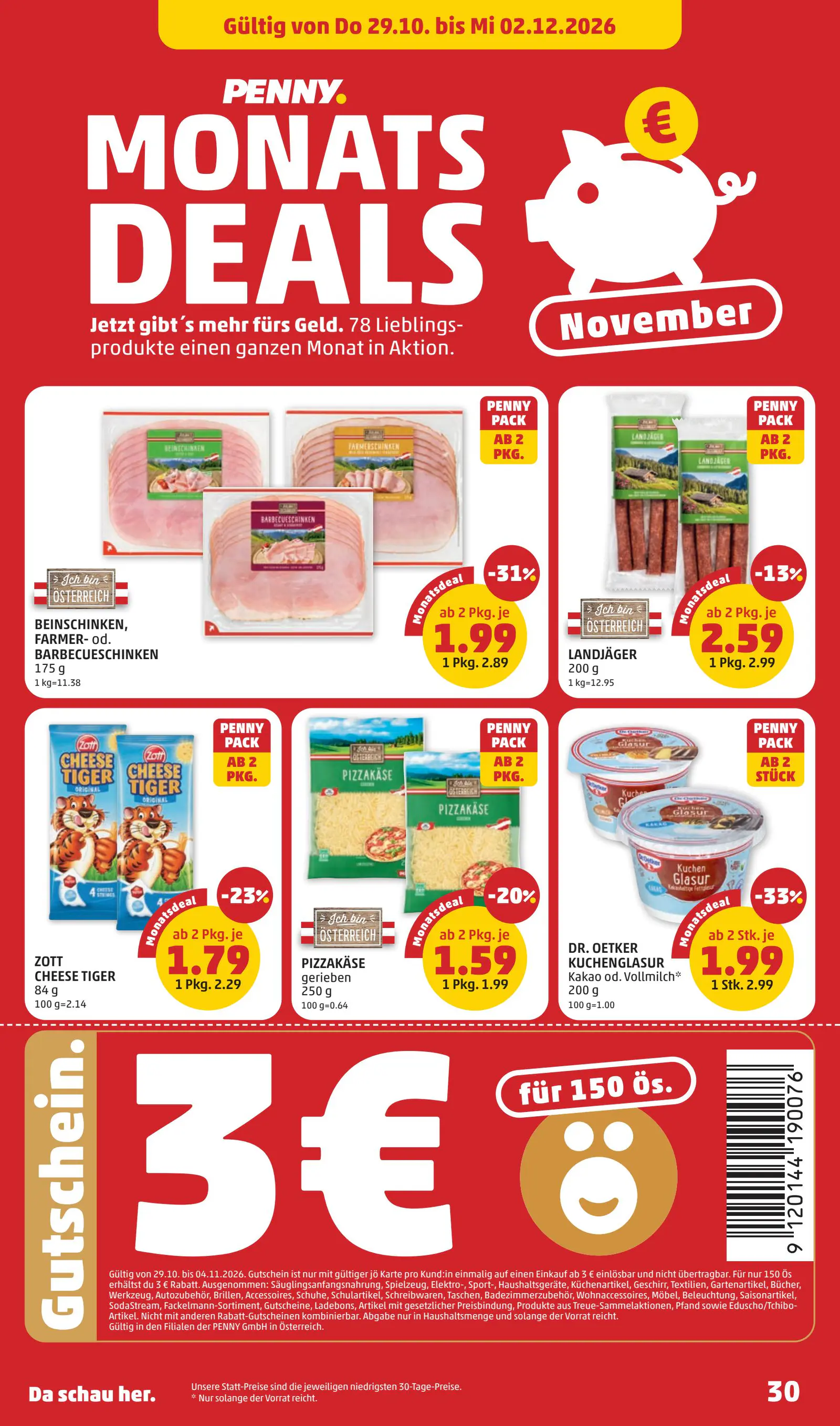 Digitalen PENNY Flugblatt, 30. oldal (okt. 29. – nov. 4.)