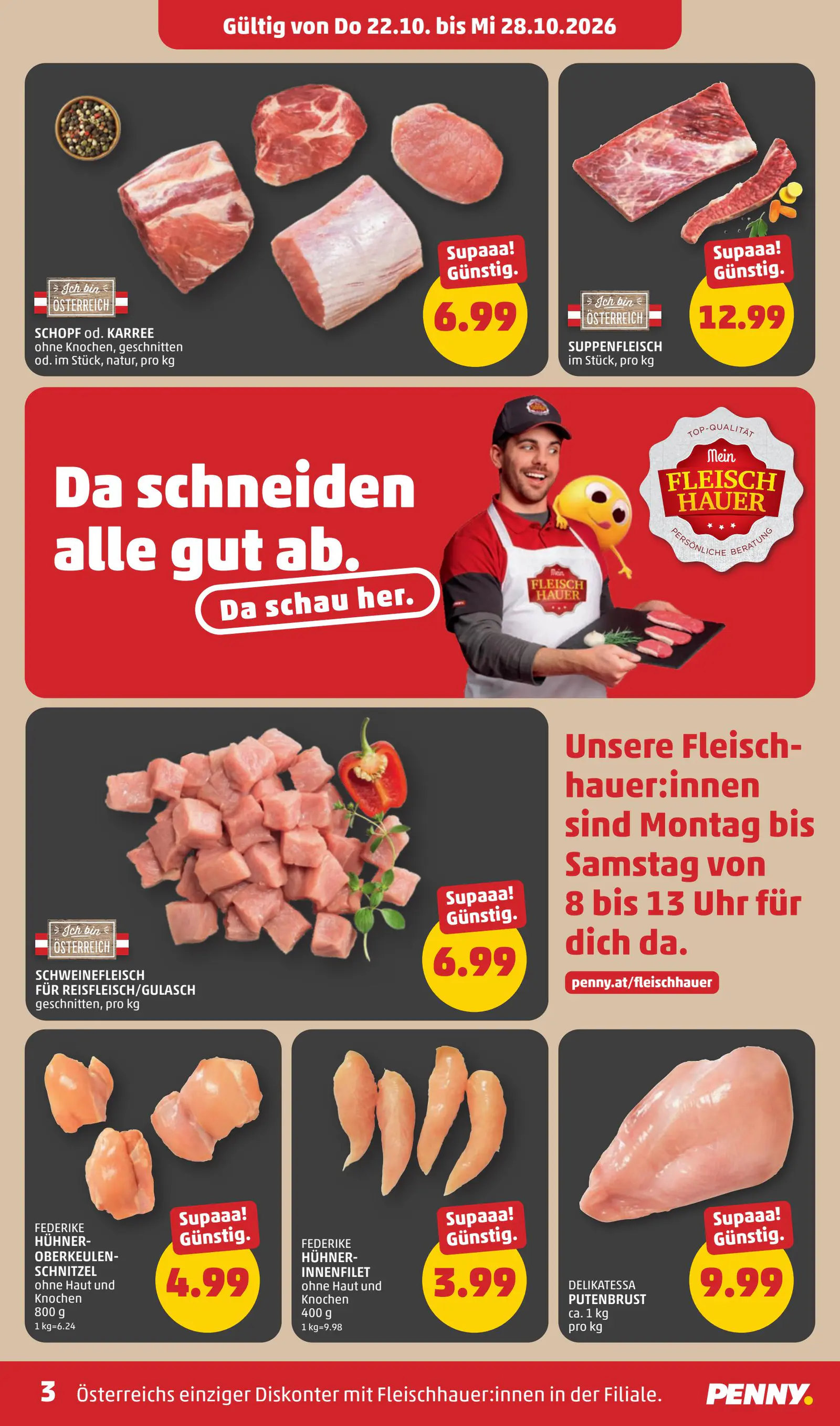 Digitalen PENNY Flugblatt Eröffnung in 4030 Linz, 3. oldal (okt. 22–24.)