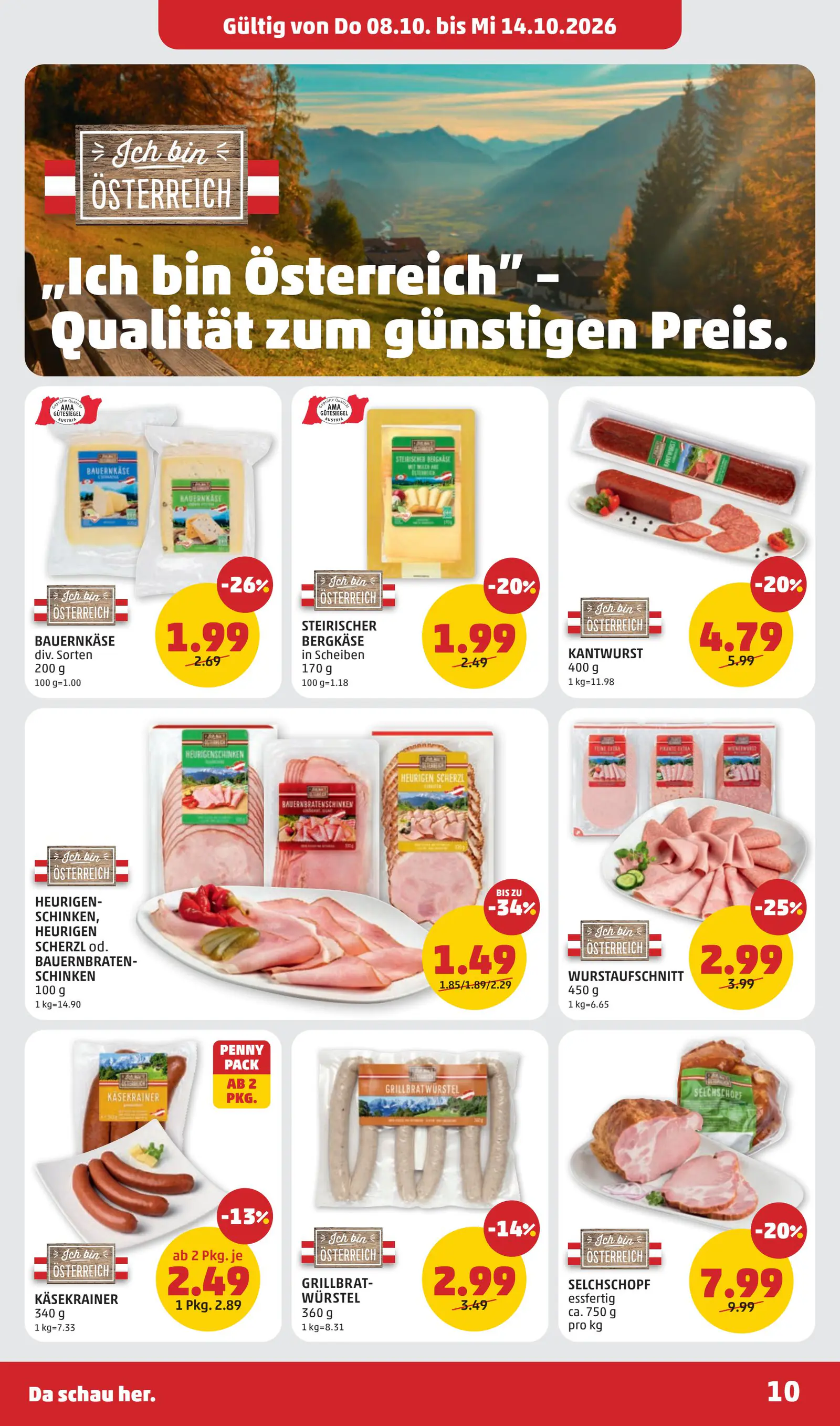 Penny Ausztria online Flugblatt, 10. oldal (okt. 8–14.)