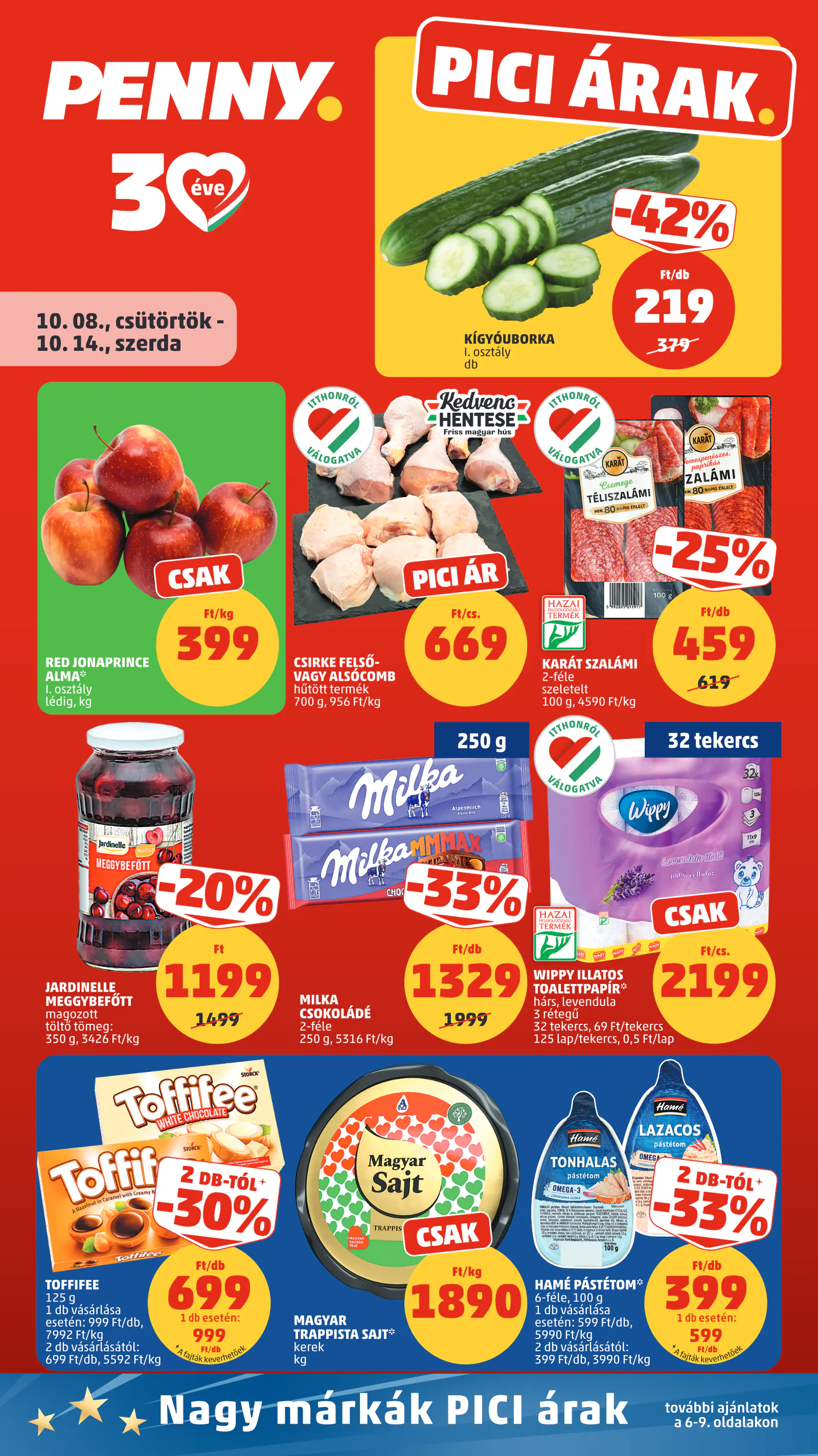 Penny Market 41. heti reklámújság, 1. oldal (okt. 8–14.)