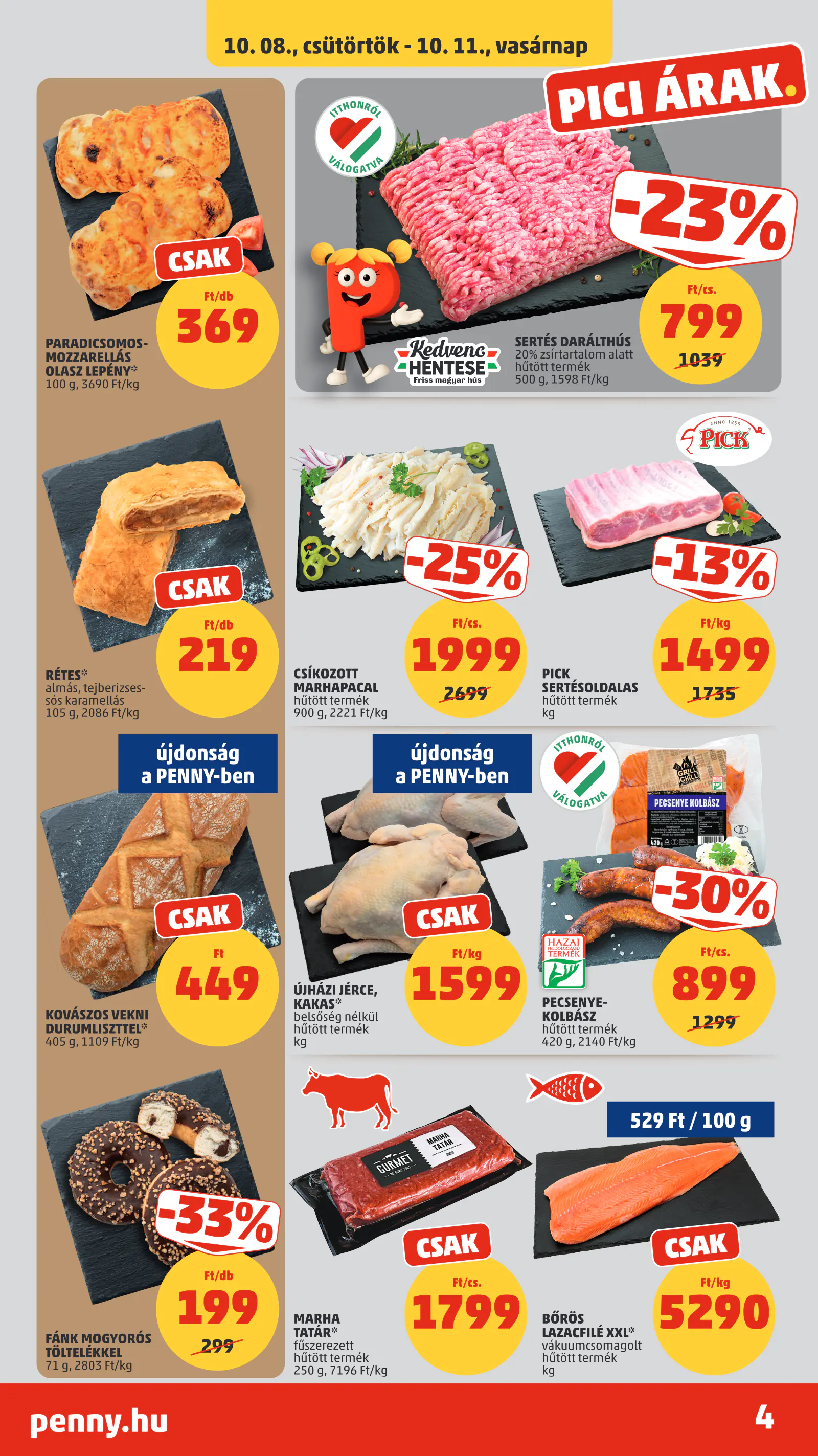 Penny Market 41. heti reklámújság, 4. oldal (okt. 8–14.)
