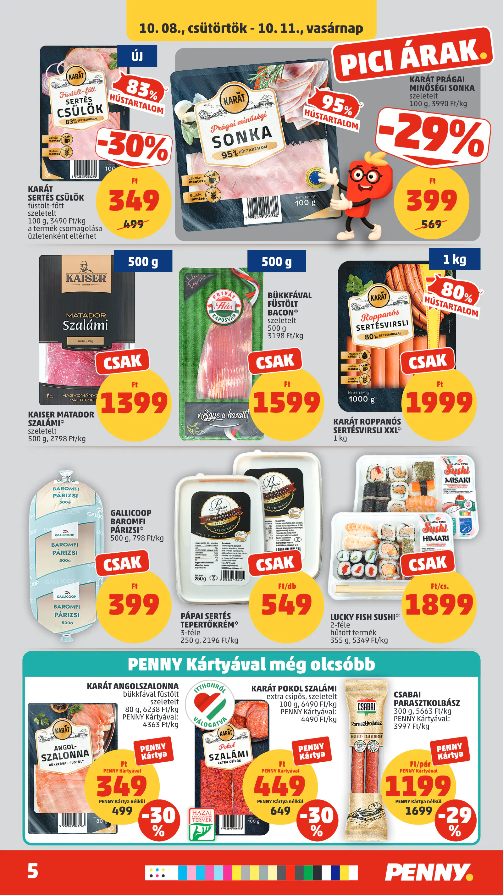 Penny Market 41. heti reklámújság, 5. oldal (okt. 8–14.)