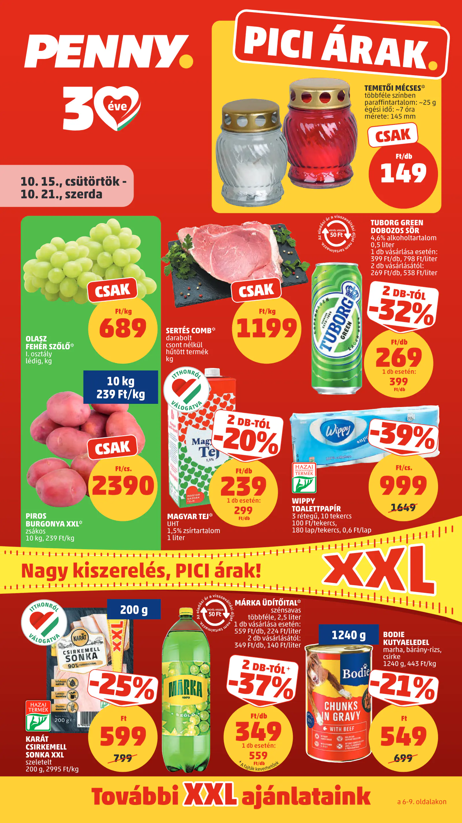 Penny Market 42. heti reklámújság, 1. oldal (okt. 15–21.)
