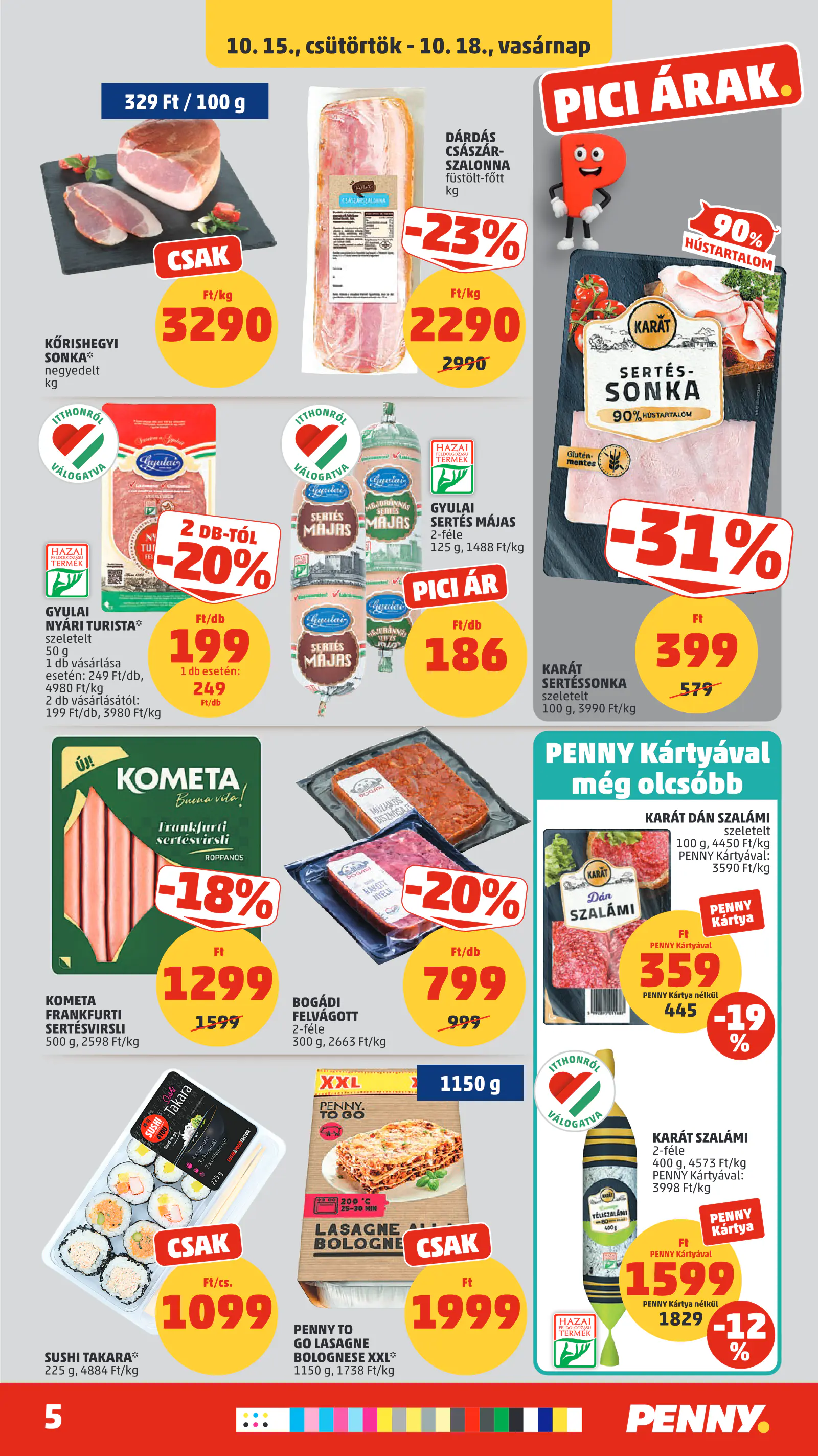 Penny Market 42. heti reklámújság, 5. oldal (okt. 15–21.)