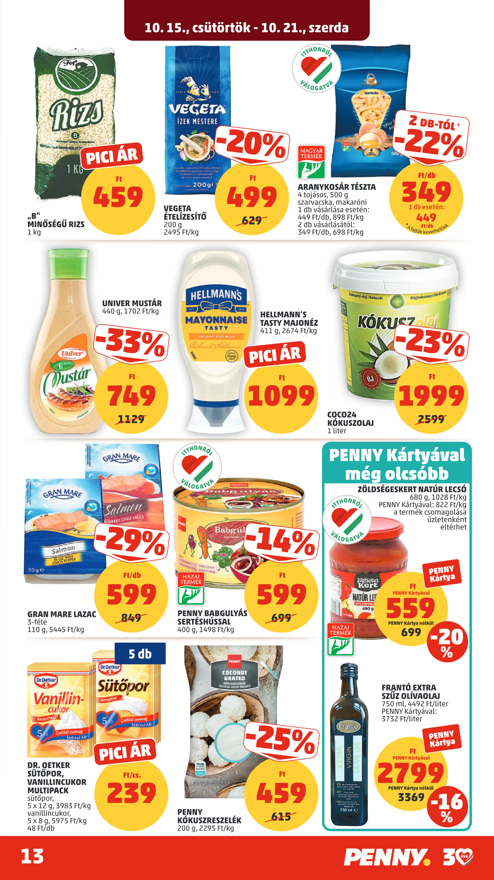 Penny Market 42. heti reklámújság, 18. oldal (okt. 15–21.)