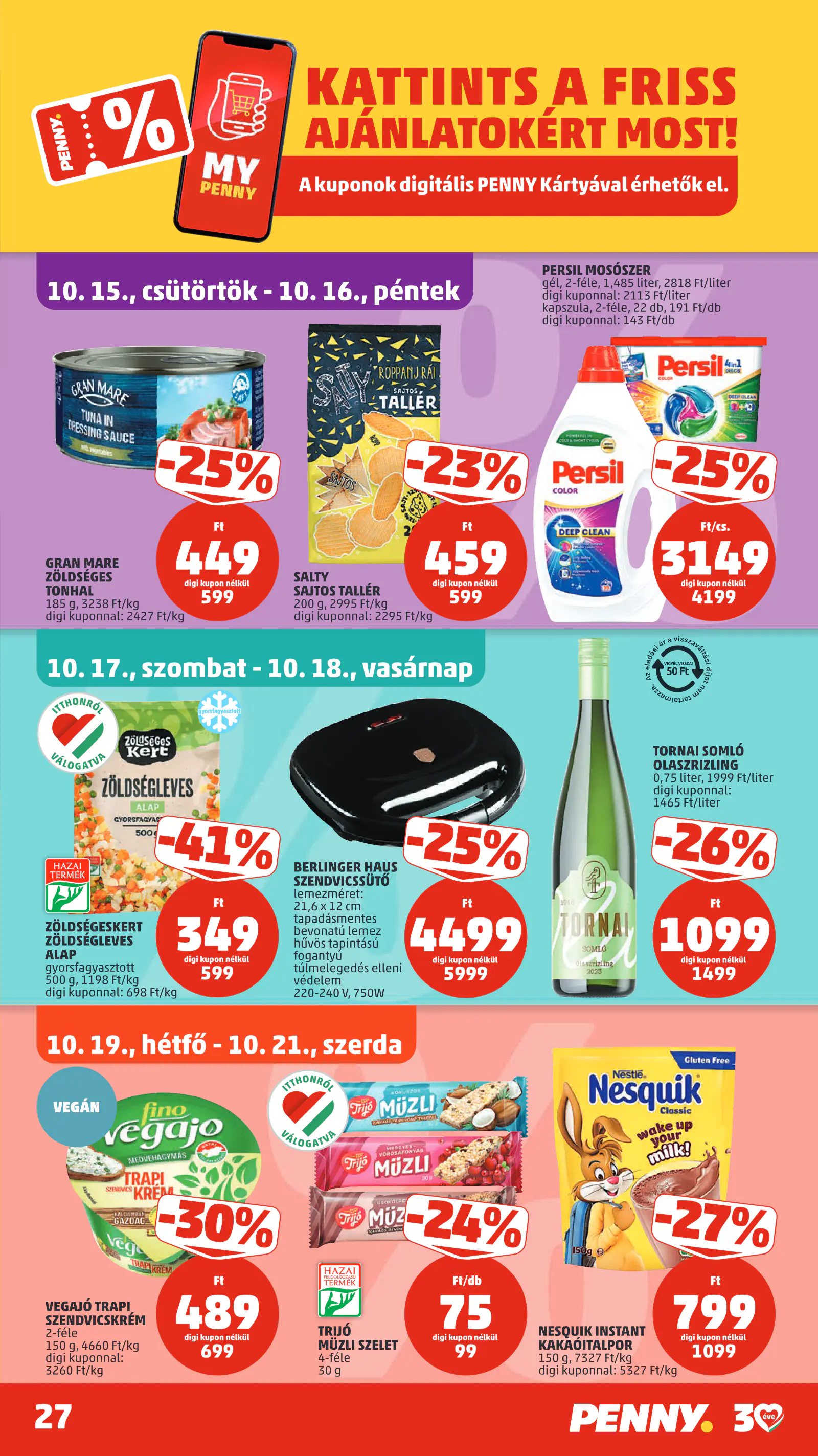 Penny Market 42. heti reklámújság, 32. oldal (okt. 15–21.)