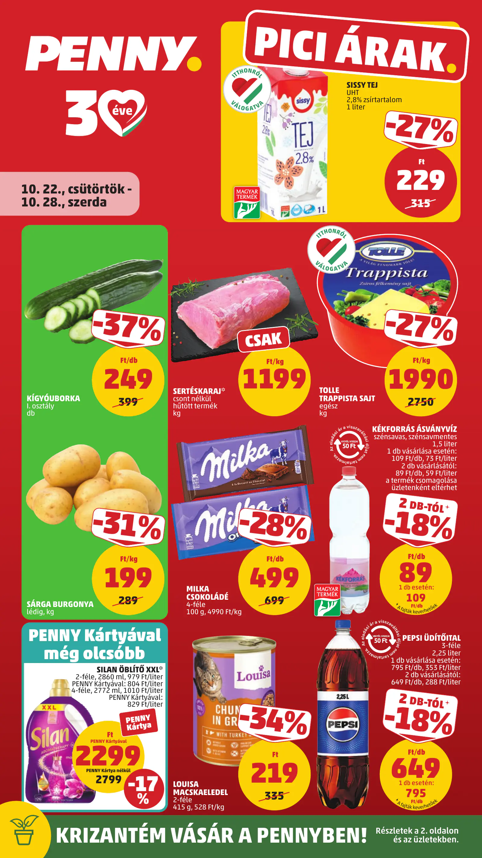 Penny Market 43. heti reklámújság, 1. oldal (okt. 22–28.)