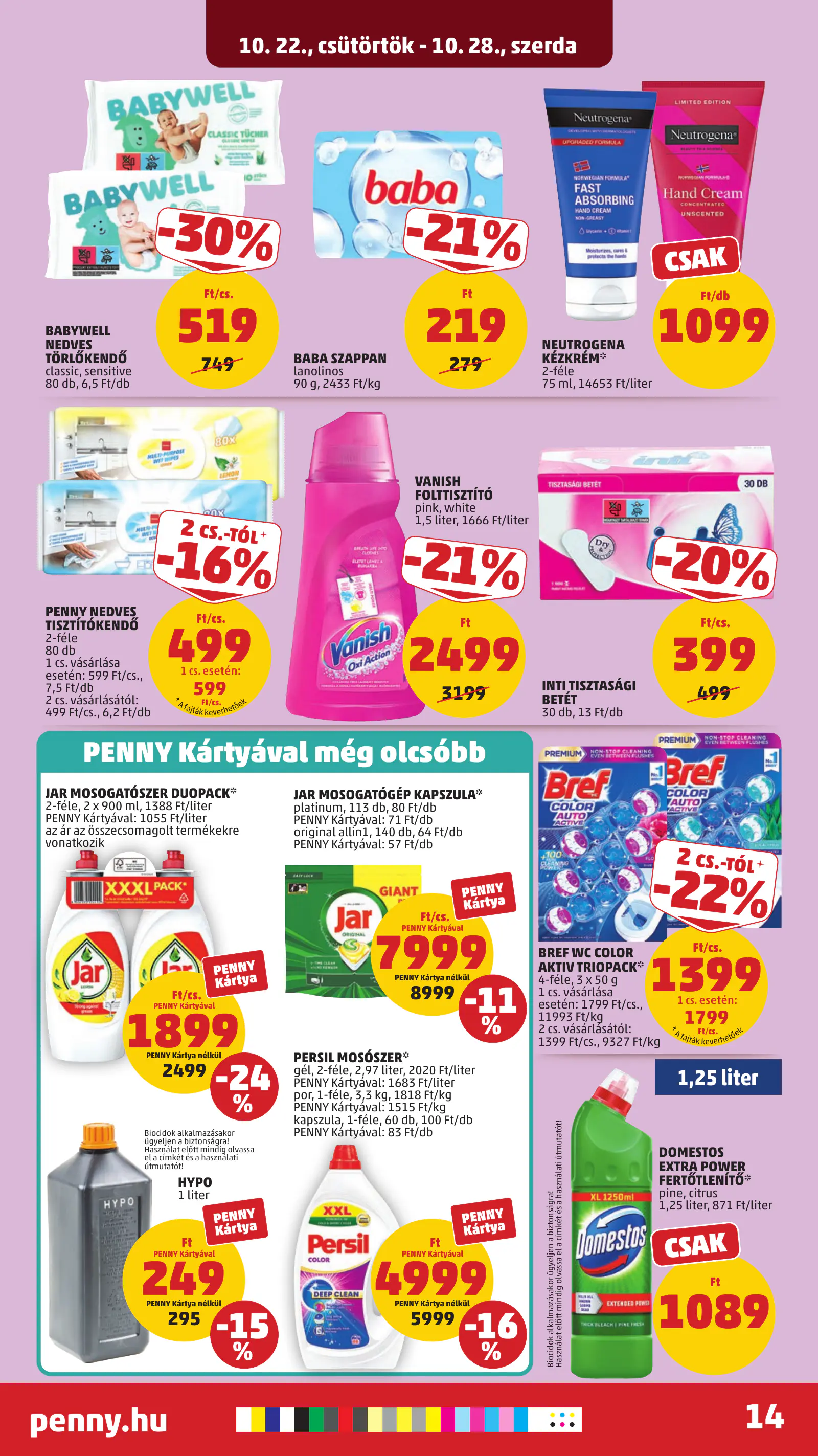 Penny Market 43. heti reklámújság, 18. oldal (okt. 22–28.)
