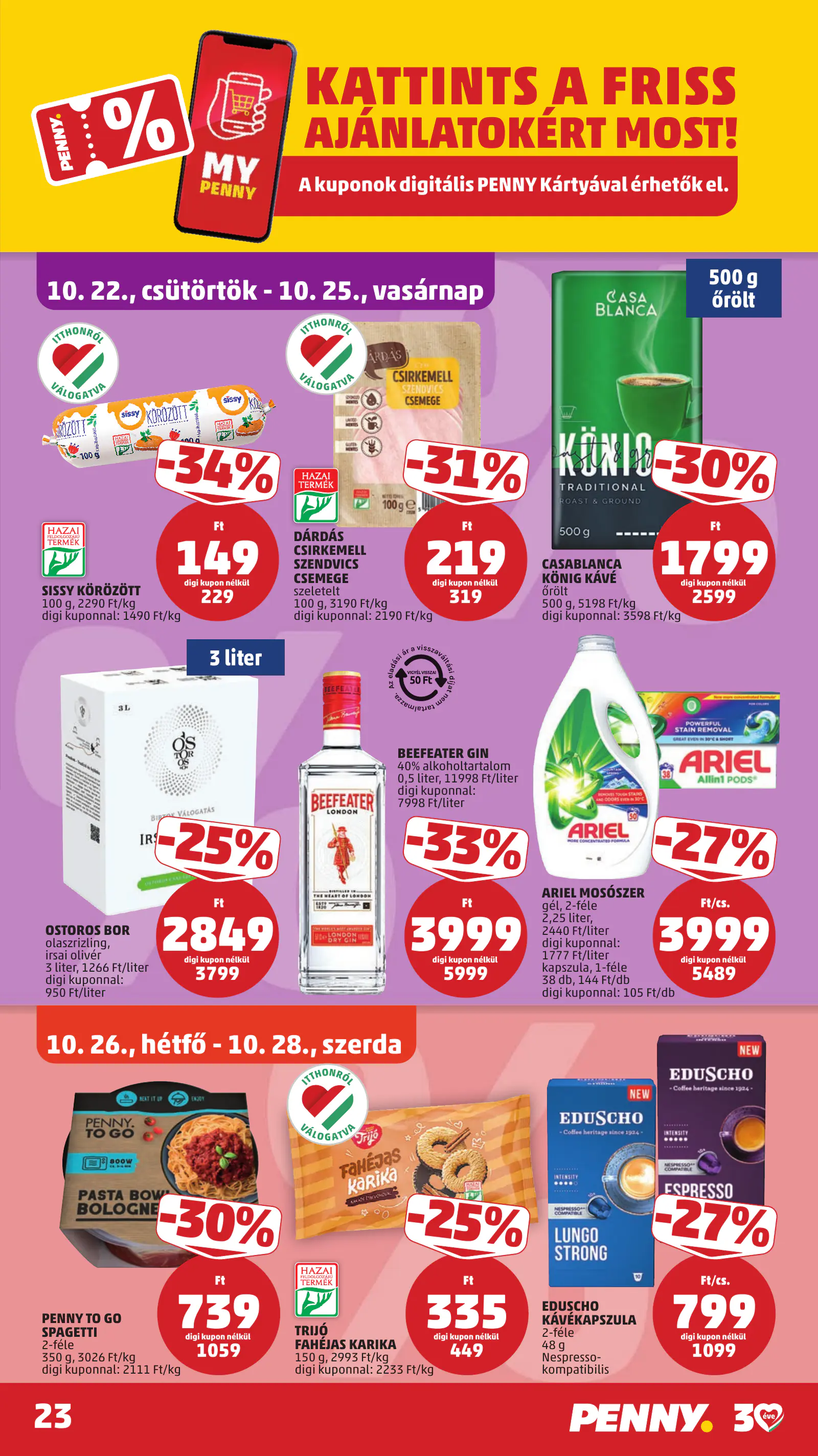 Penny Market 43. heti reklámújság, 27. oldal (okt. 22–28.)