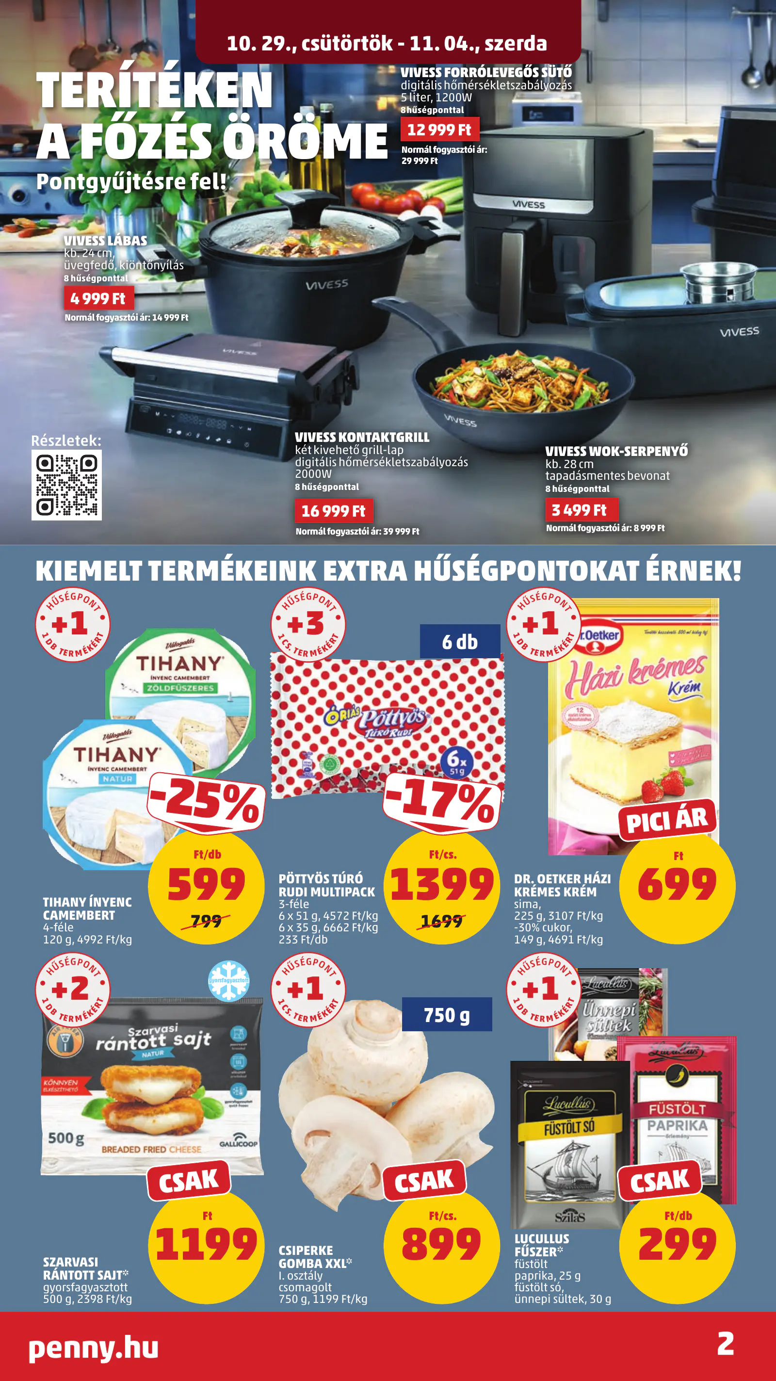 Penny Market 44. heti reklámújság, 2. oldal (okt. 29. – nov. 4.)