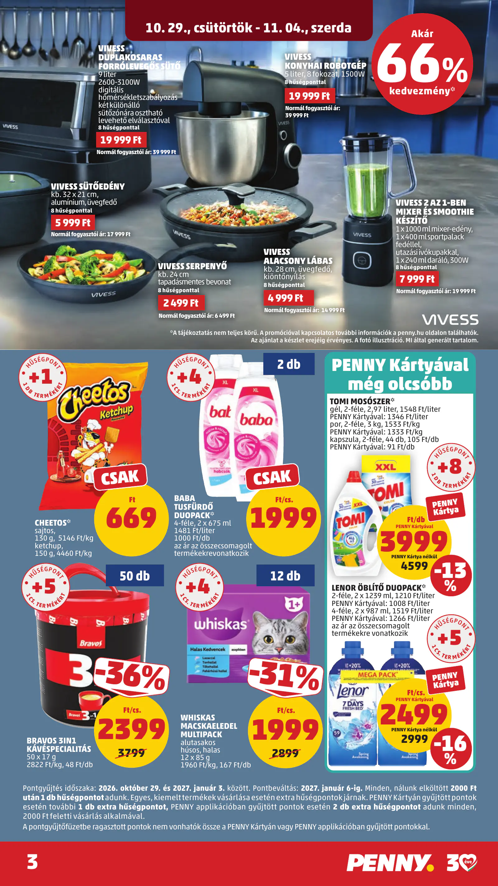 Penny Market 44. heti reklámújság, 3. oldal (okt. 29. – nov. 4.)