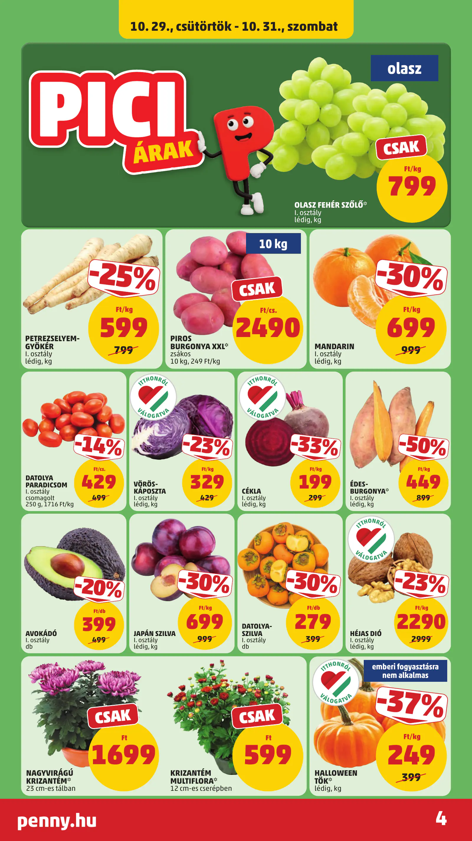 Penny Market 44. heti reklámújság, 6. oldal (okt. 29. – nov. 4.)
