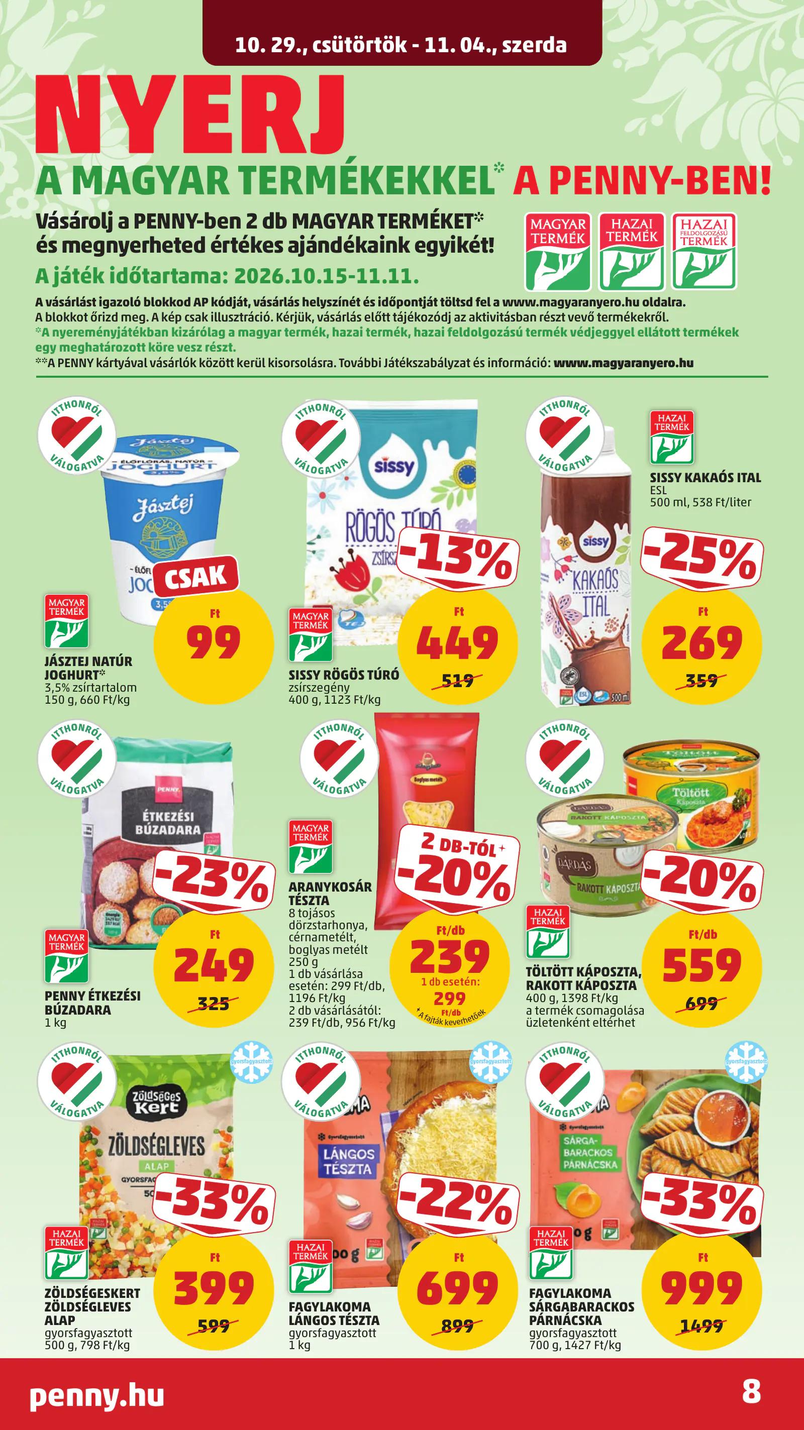 Penny Market 44. heti reklámújság, 10. oldal (okt. 29. – nov. 4.)