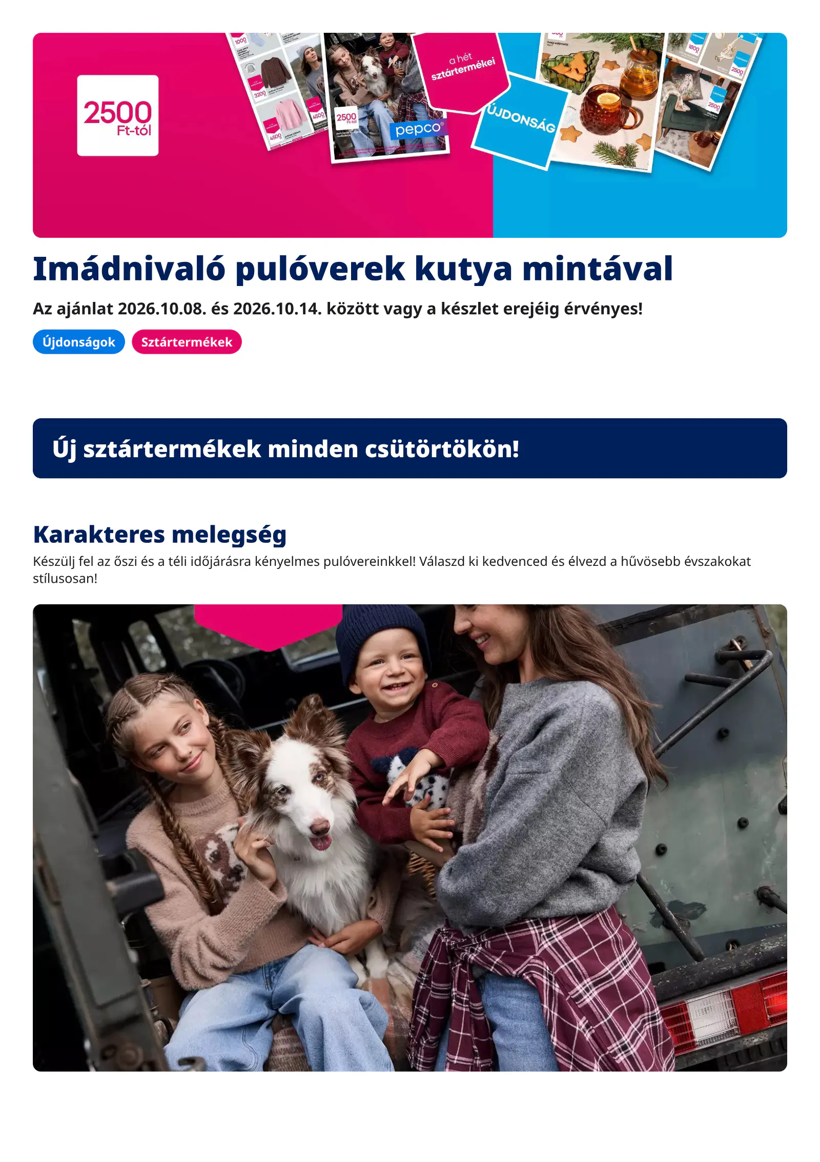 Pepco akciós újság, 1. oldal (okt. 8–14.)