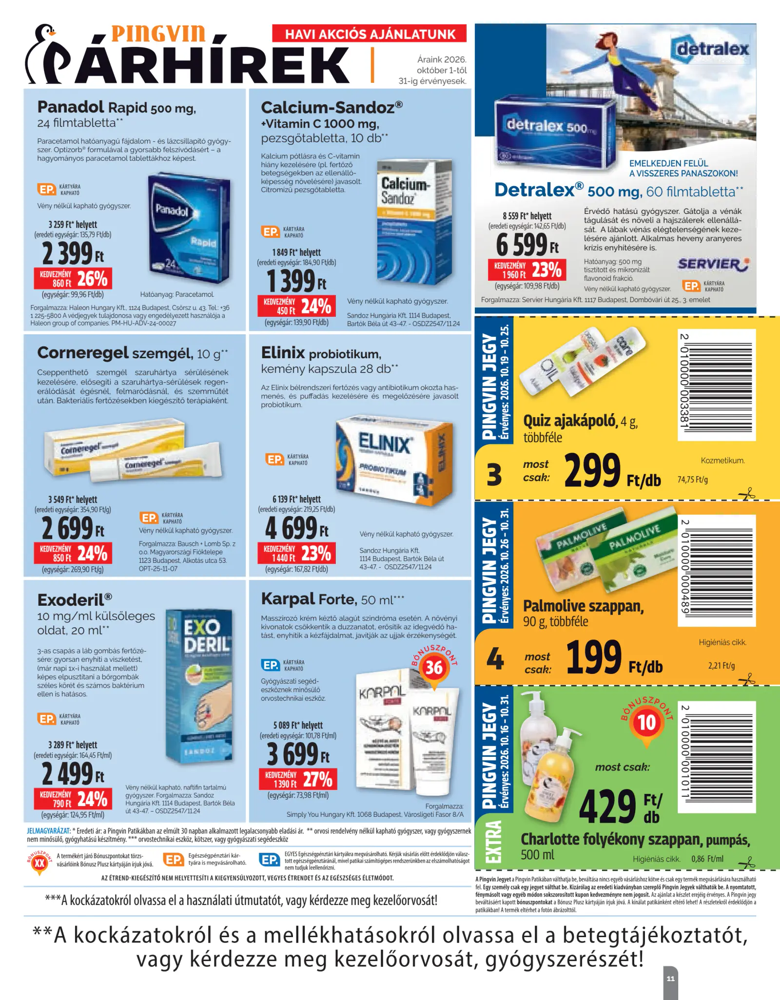 Pingvin Patika magazin, 11. oldal (okt. 1–31.)