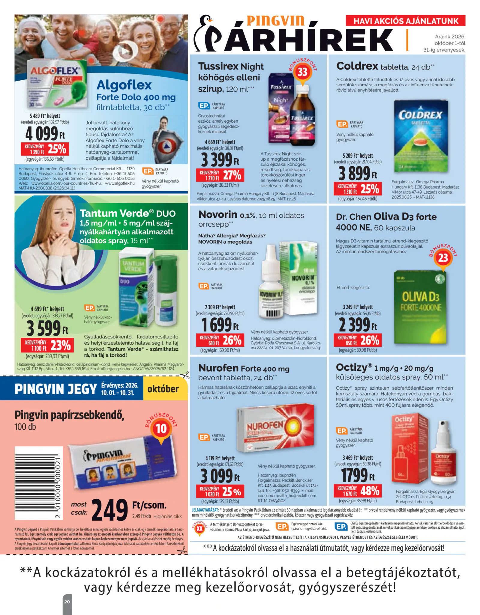 Pingvin Patika magazin, 20. oldal (okt. 1–31.)