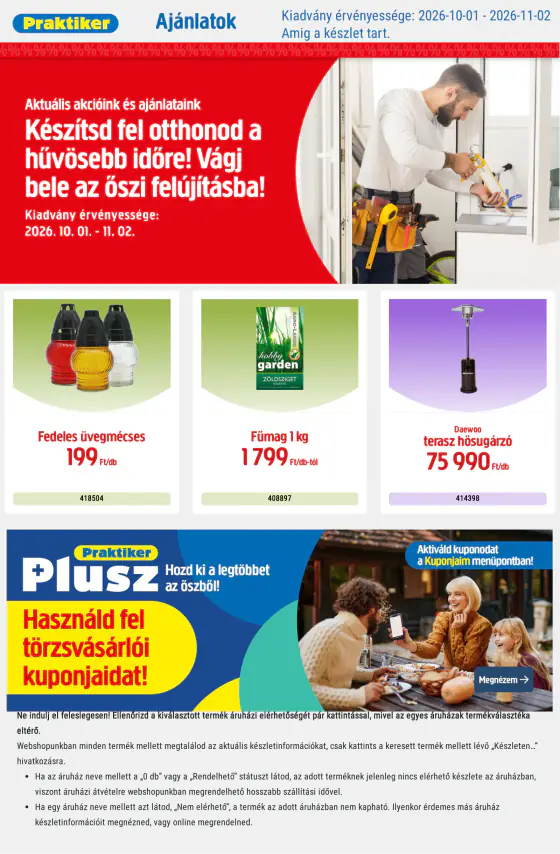 Praktiker akciós újság – okt. 1. – nov. 2.