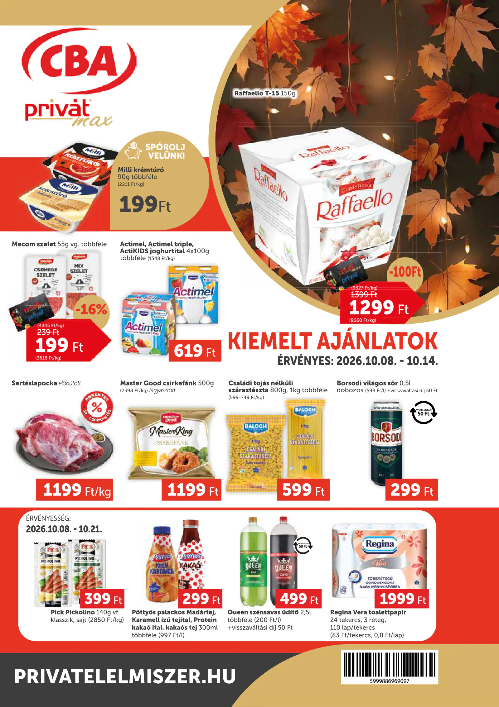 Privát Élelmiszer Privát Market, 1. oldal (okt. 8–14.)