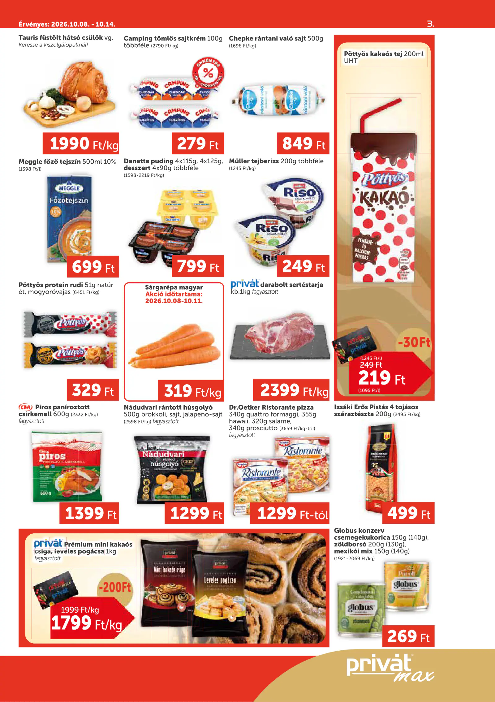 Privát Élelmiszer Privát Market, 3. oldal (okt. 8–14.)
