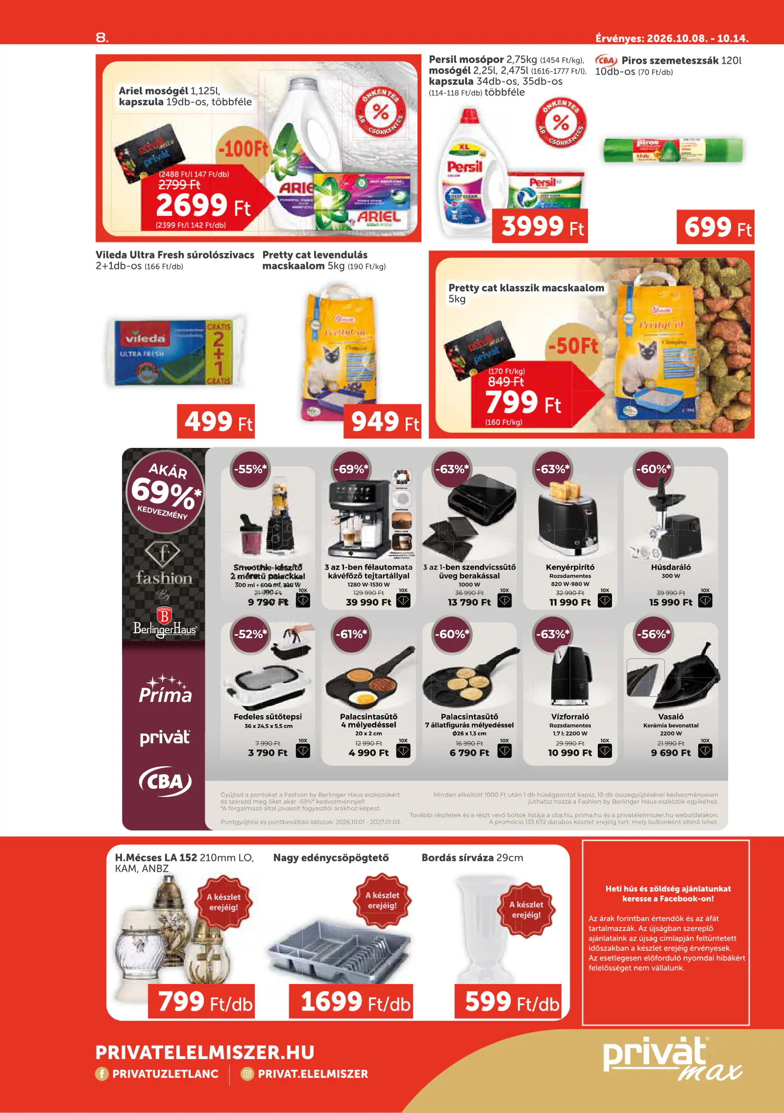 Privát Élelmiszer Privát Market, 8. oldal (okt. 8–14.)