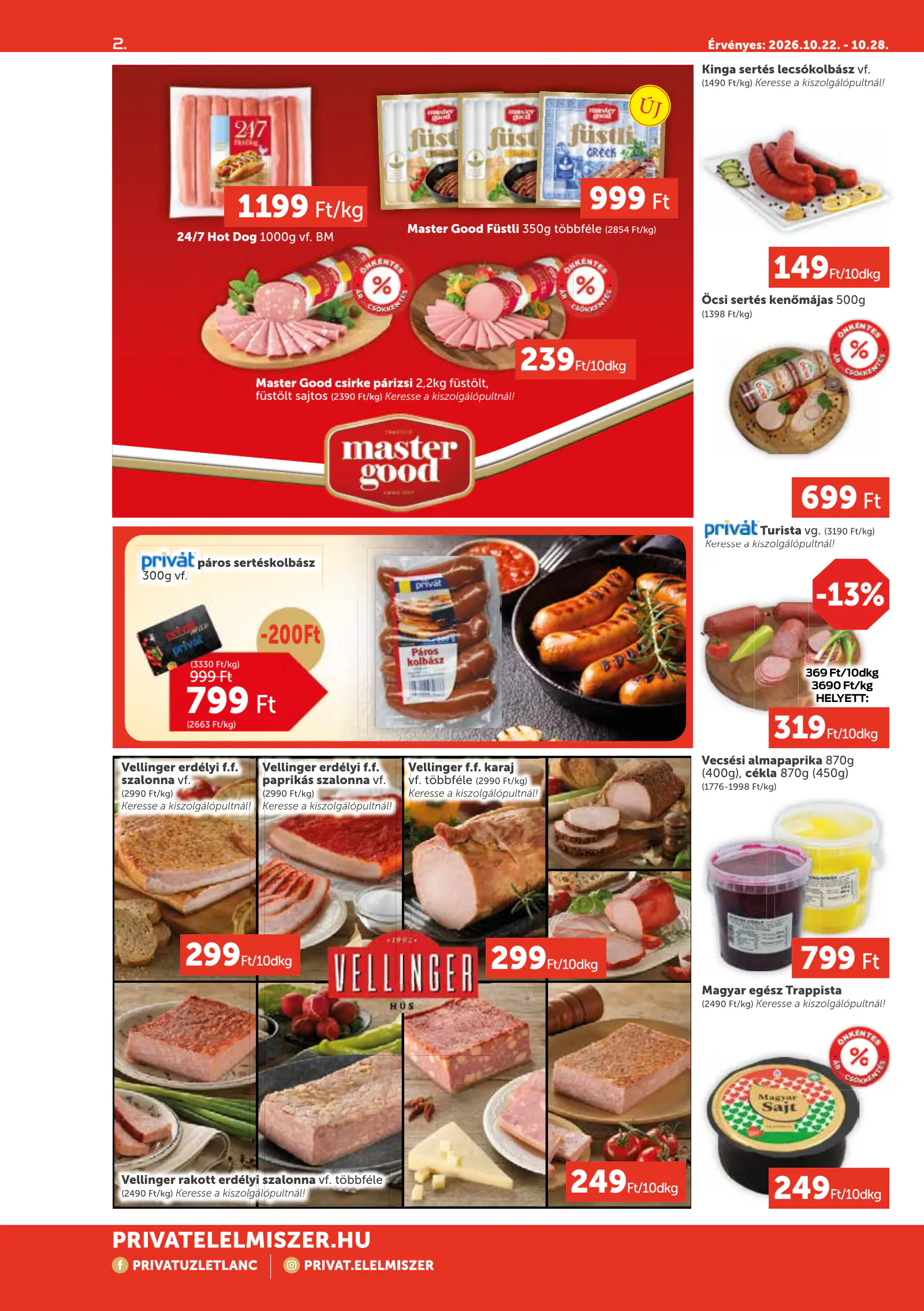 Privát Élelmiszer Privát Market, 2. oldal (okt. 22–28.)