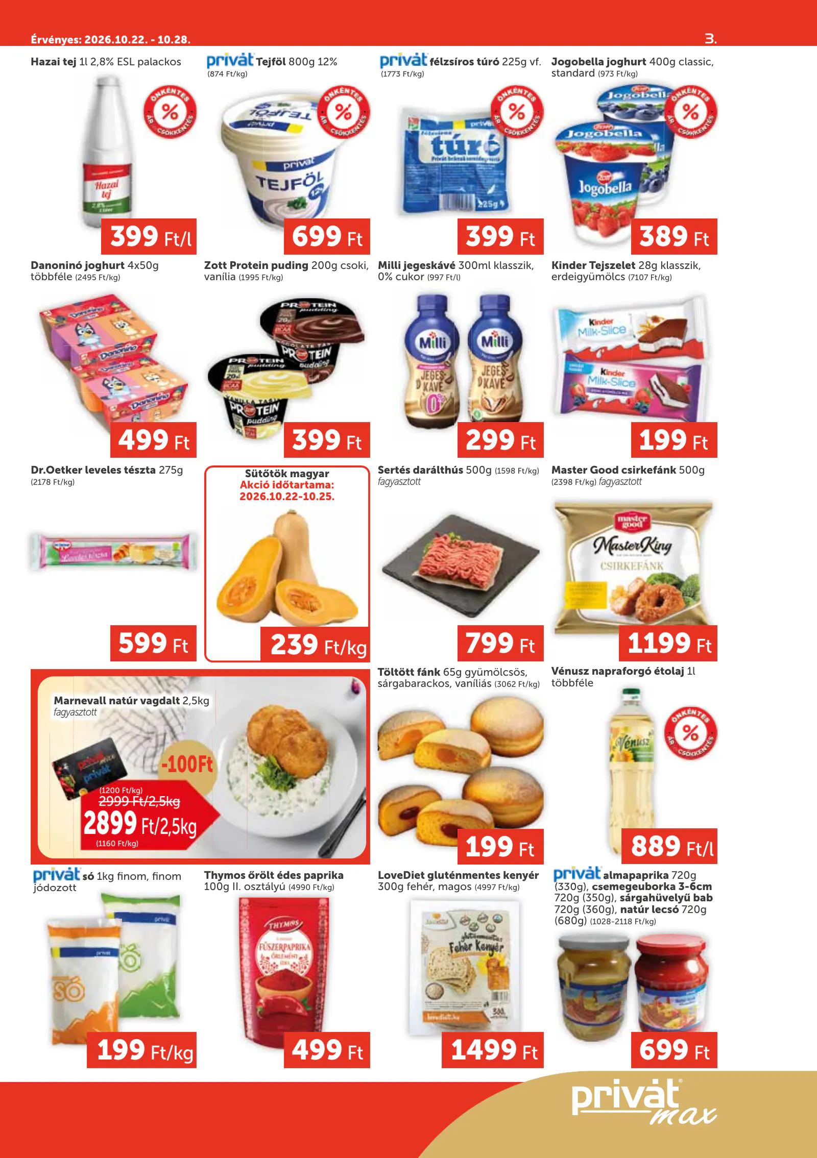 Privát Élelmiszer Privát Market, 3. oldal (okt. 22–28.)