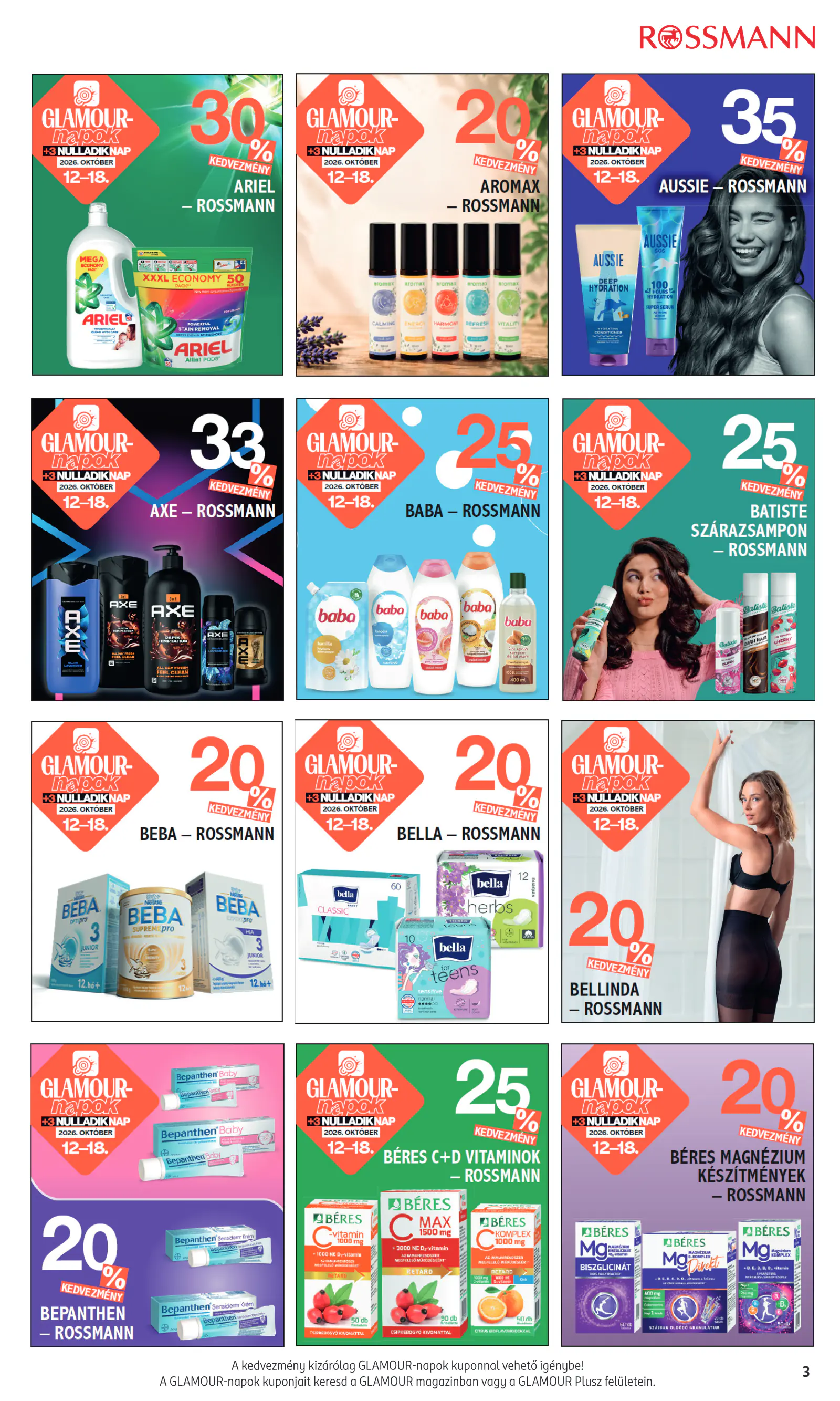 Rossmann GLAMOUR-napok, 3. oldal (okt. 12–18.)