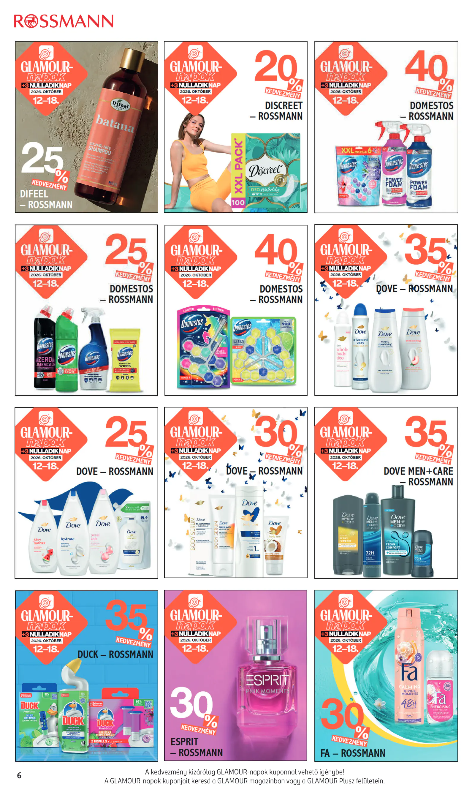 Rossmann GLAMOUR-napok, 6. oldal (okt. 12–18.)