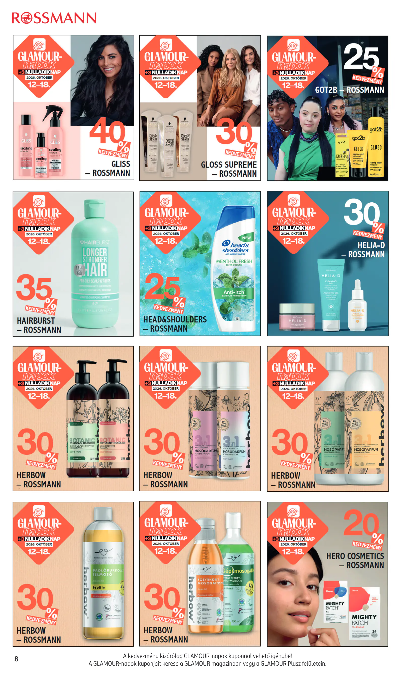 Rossmann GLAMOUR-napok, 8. oldal (okt. 12–18.)