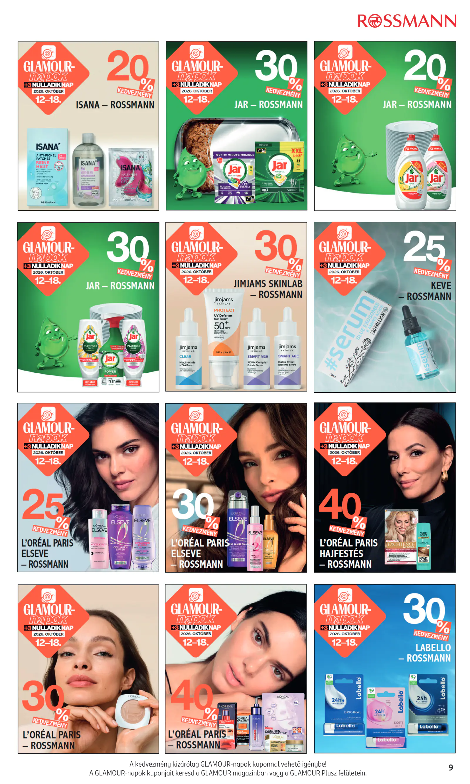 Rossmann GLAMOUR-napok, 9. oldal (okt. 12–18.)