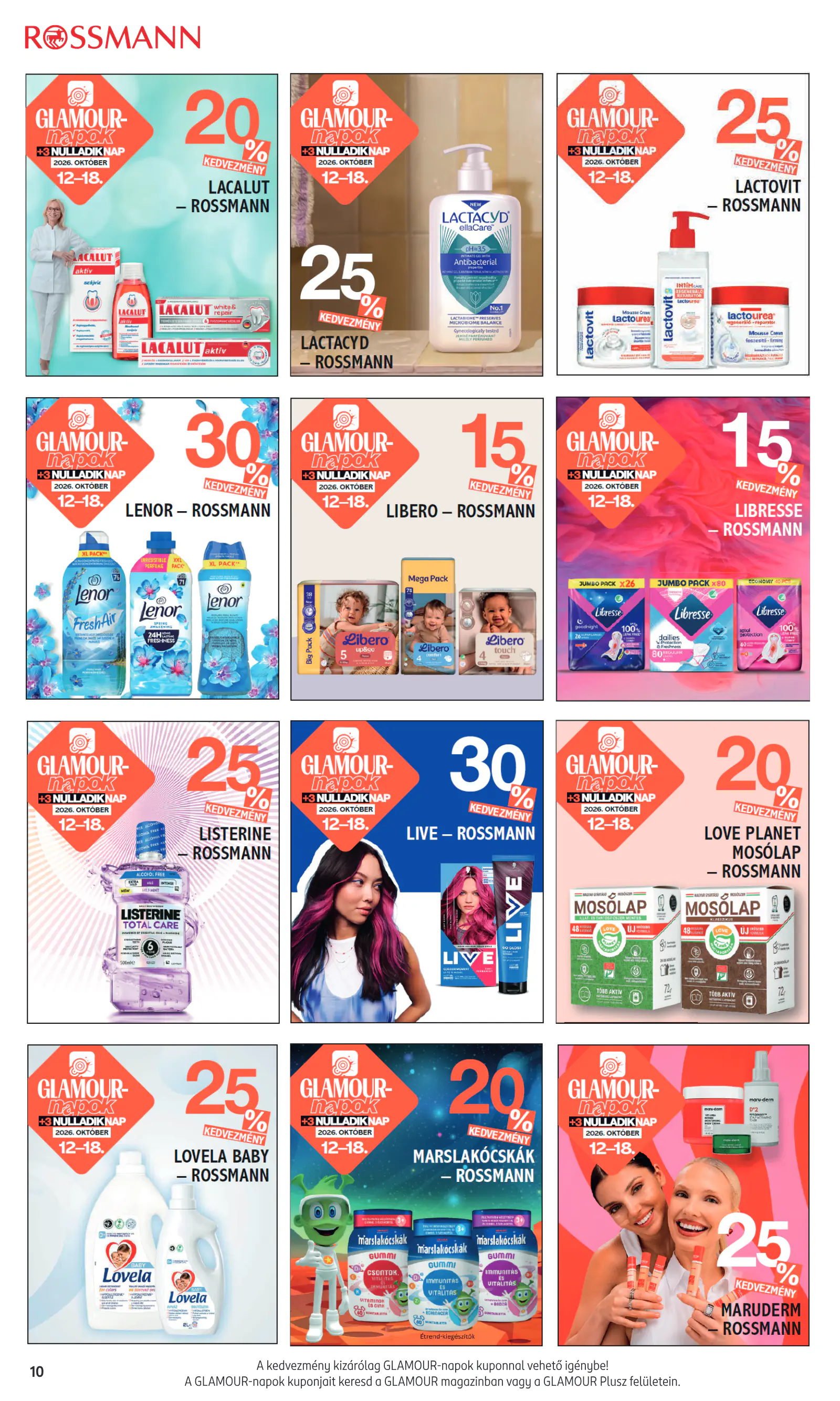 Rossmann GLAMOUR-napok, 10. oldal (okt. 12–18.)