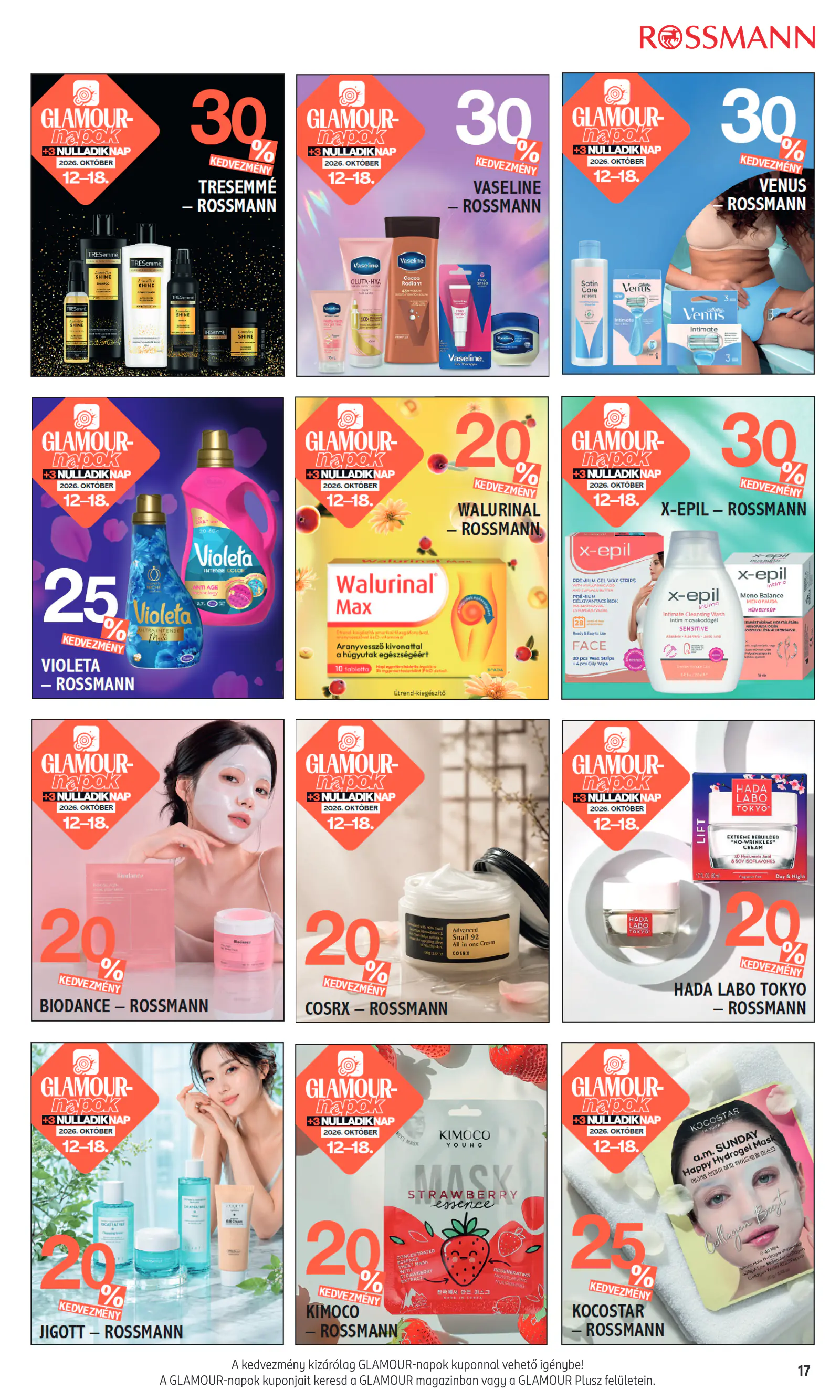 Rossmann GLAMOUR-napok, 17. oldal (okt. 12–18.)