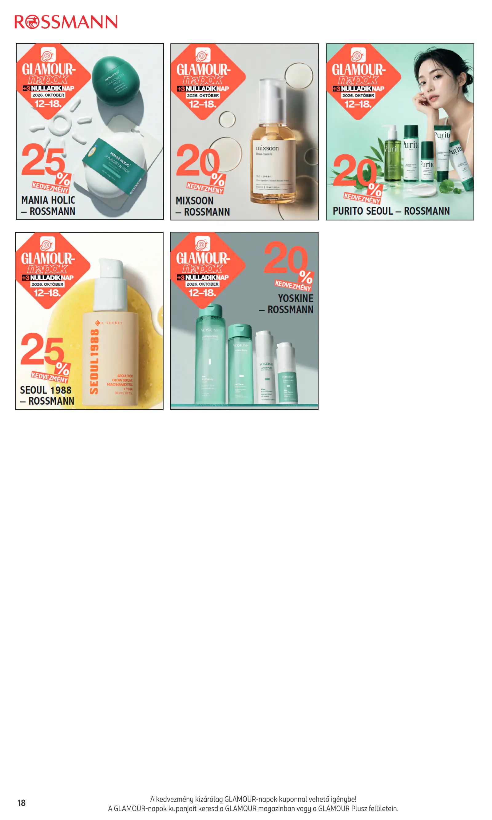Rossmann GLAMOUR-napok, 18. oldal (okt. 12–18.)