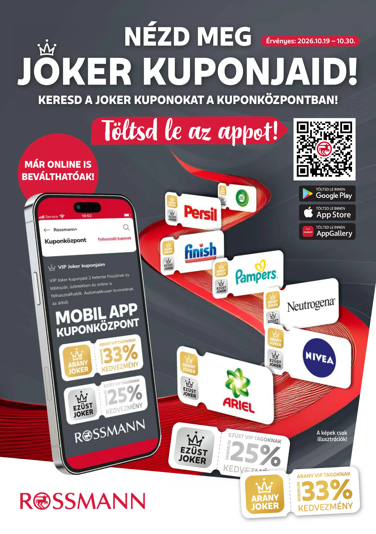 Rossmann Joker kuponok, 1. oldal (okt. 19–30.)