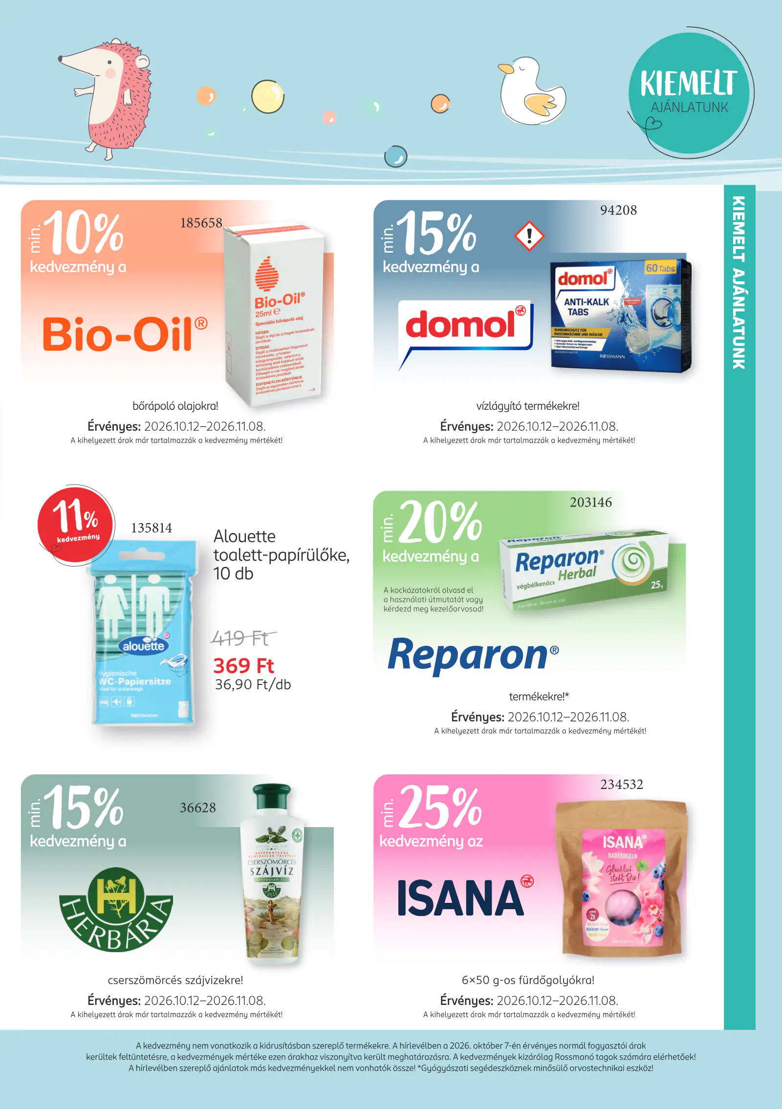 Rossmann Rossmanó magazin, 5. oldal (okt. 12. – nov. 8.)