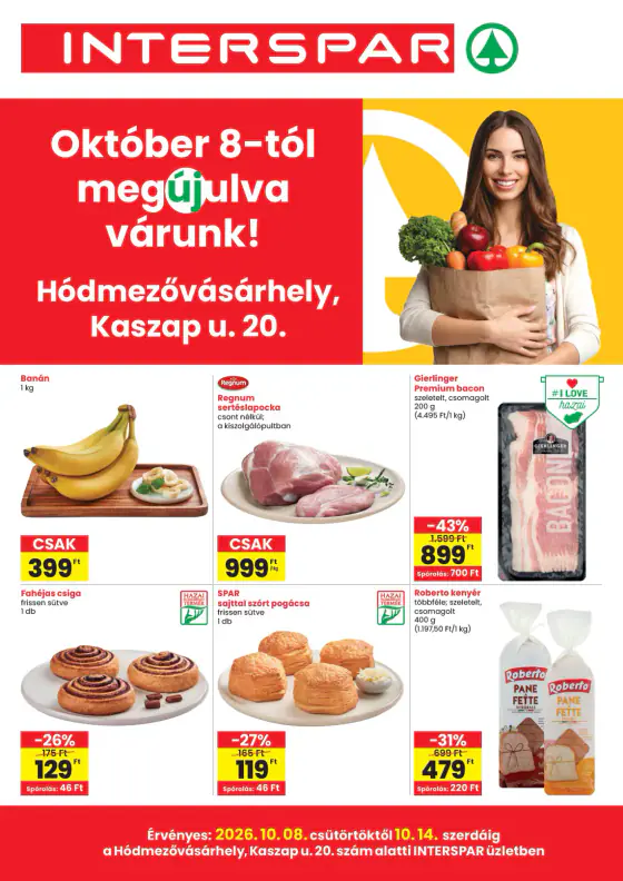 INTERSPAR Hódmezővásárhely üzlet újranyitás – okt. 8–14.