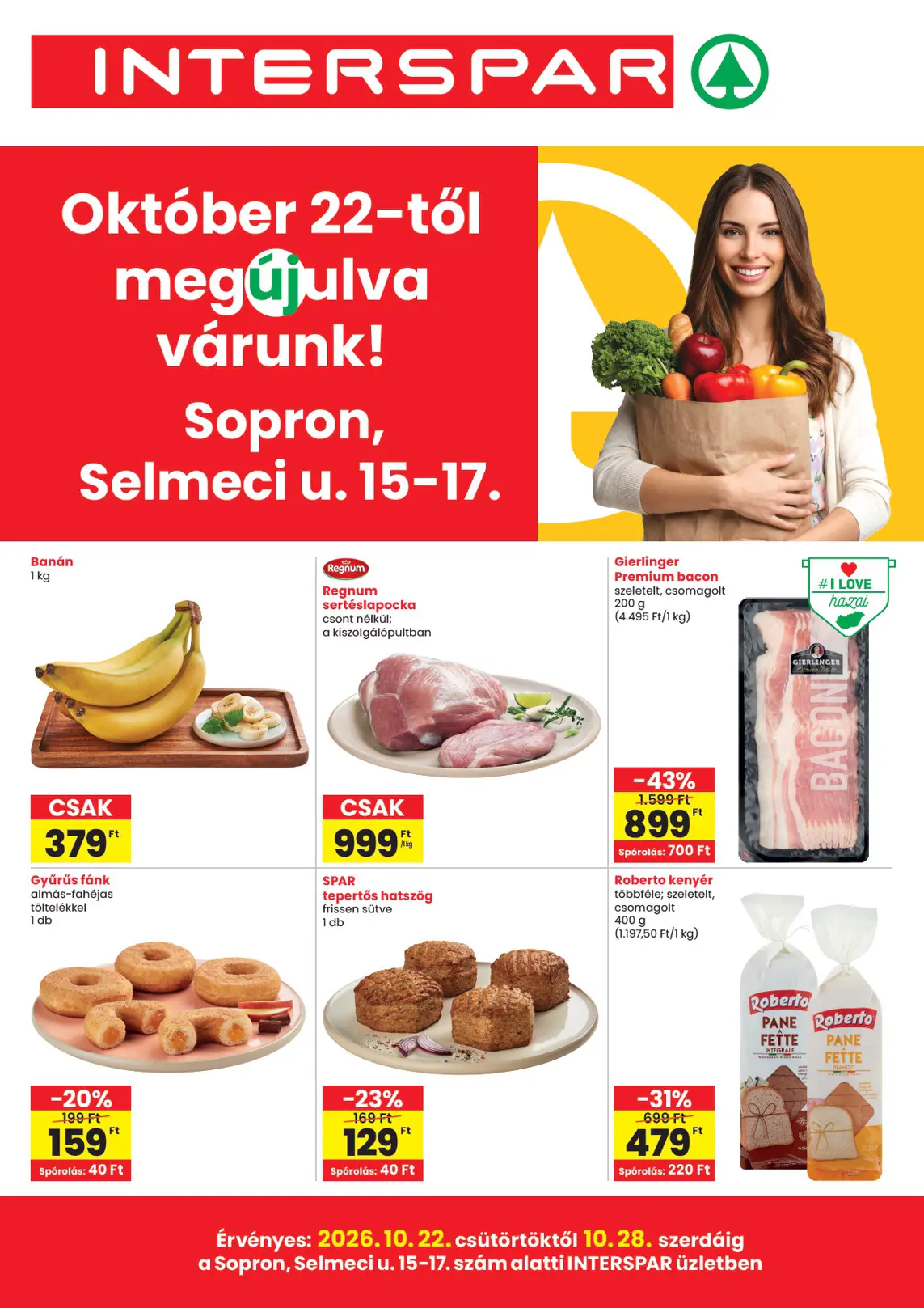 INTERSPAR Sopron üzlet újranyitás, 1. oldal (okt. 22–28.)